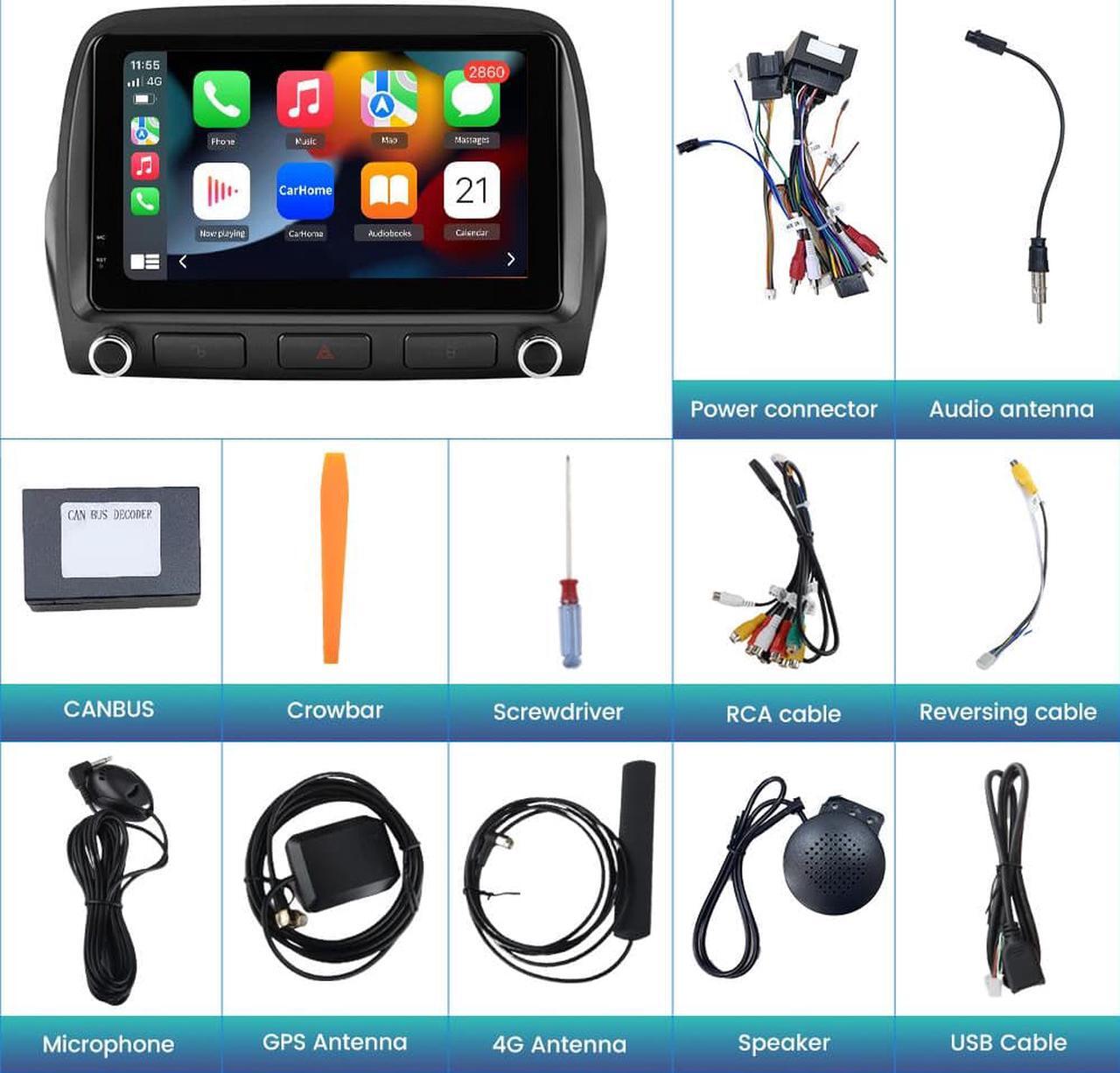 Alt view image 7 of 7 - Android Car Stereo for Chevrolet Chevy Camaro 2010 2011 2012 2013 2014 2015, Touch Screen Radio Upgrade Support WiFi Bluetooth 4G Online GPS Navigation Wireless CarPlay Android Auto, 4GB+64GB
