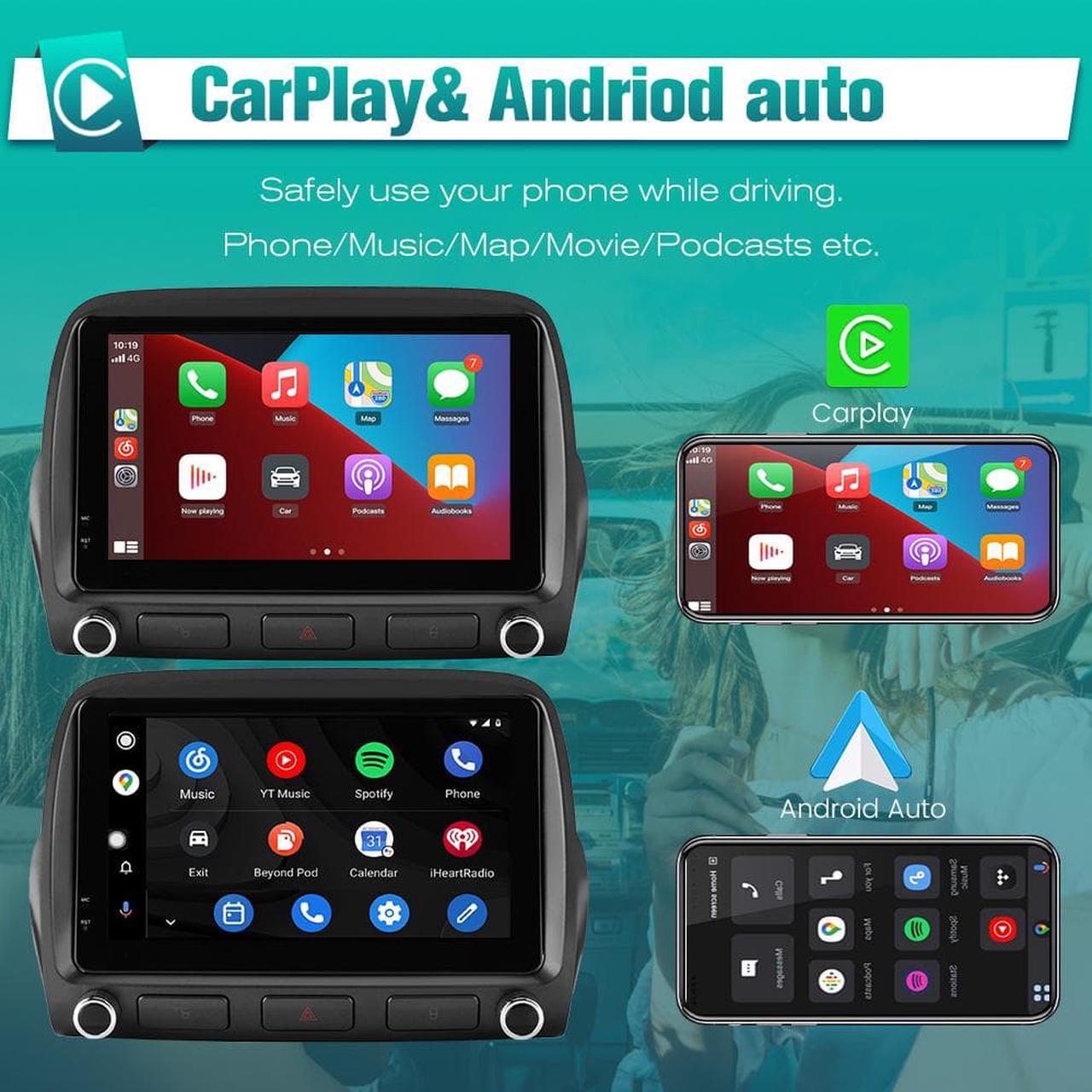 Alt view image 3 of 7 - Android Car Stereo for Chevrolet Chevy Camaro 2010 2011 2012 2013 2014 2015, Touch Screen Radio Upgrade Support WiFi Bluetooth 4G Online GPS Navigation Wireless CarPlay Android Auto, 4GB+64GB