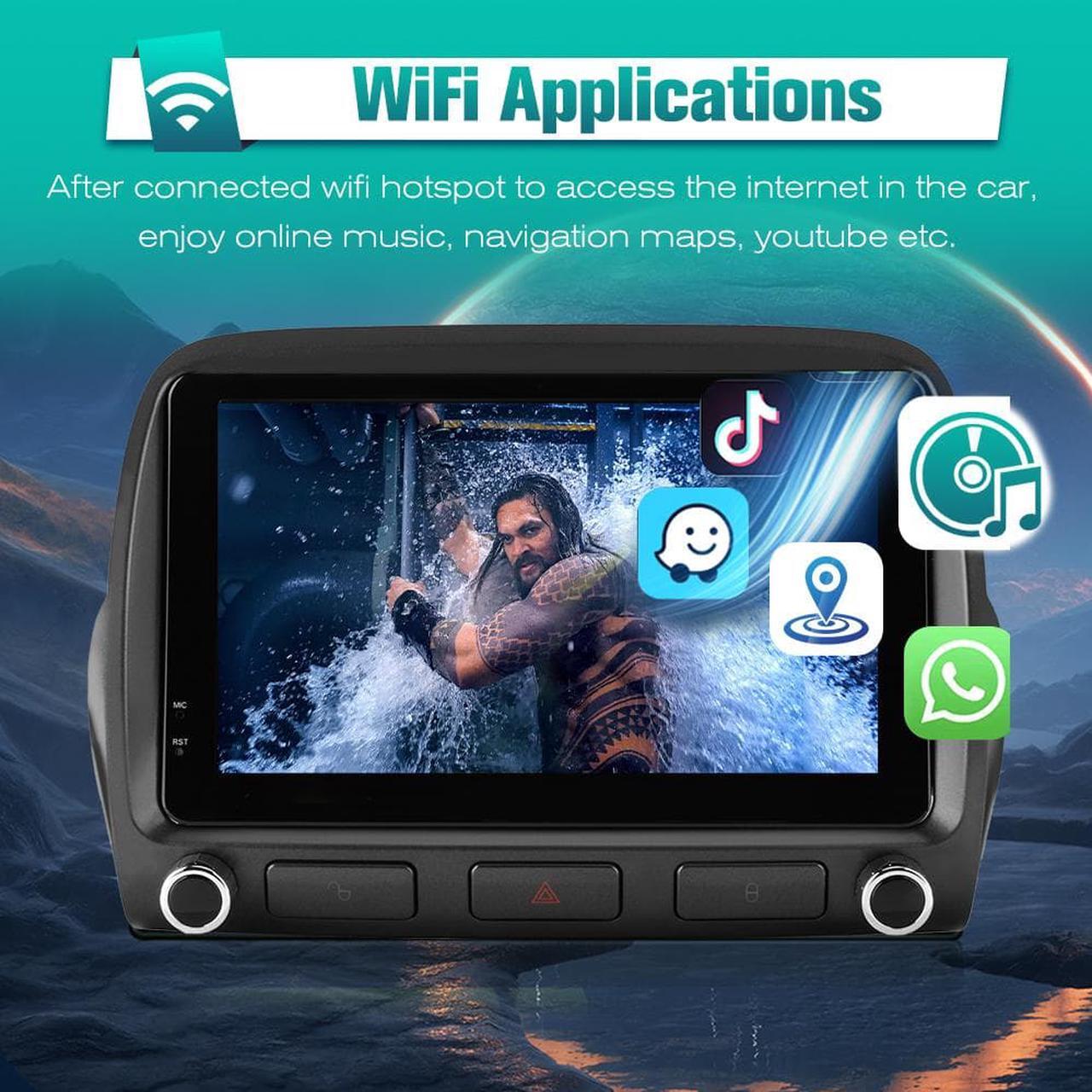 Alt view image 5 of 7 - Android Car Stereo for Chevrolet Chevy Camaro 2010 2011 2012 2013 2014 2015, Touch Screen Radio Upgrade Support WiFi Bluetooth 4G Online GPS Navigation Wireless CarPlay Android Auto, 4GB+64GB