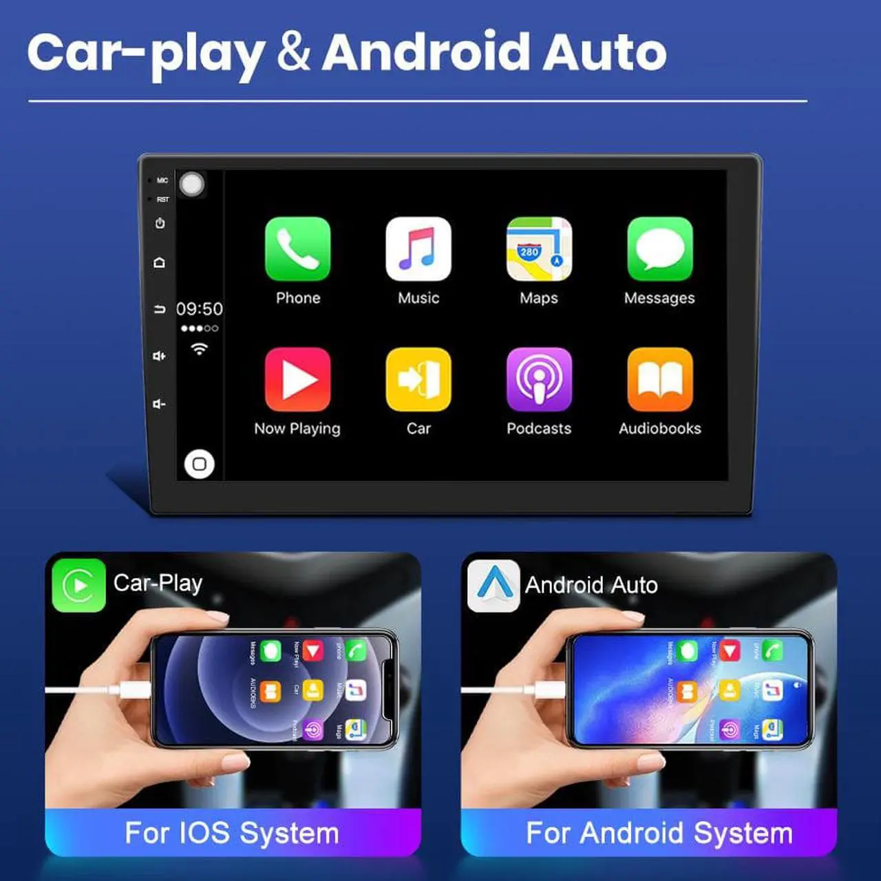 Alt view image 3 of 6 - Android 12.0 [2GB+32GB] Car Radio Compatible For Mercedes Benz E-W211 E320 E500 E350, 9 Inch Touch Screen with GPS/FM/WiFi/USB, Support SWC, Wireless Carplay/Wired Android Auto