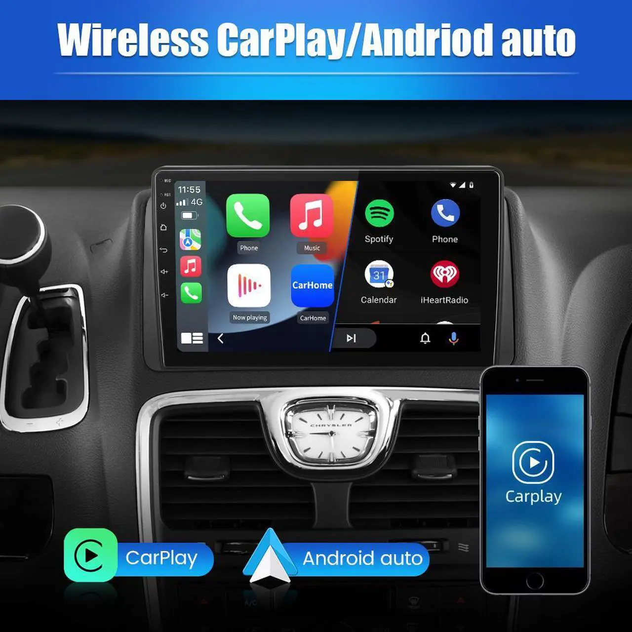 Alt view image 3 of 7 - Car Radio Stereo for Dodge Grand Caravan 2011-2020 Chrysler Town & Country 2012-2016 2+32GB