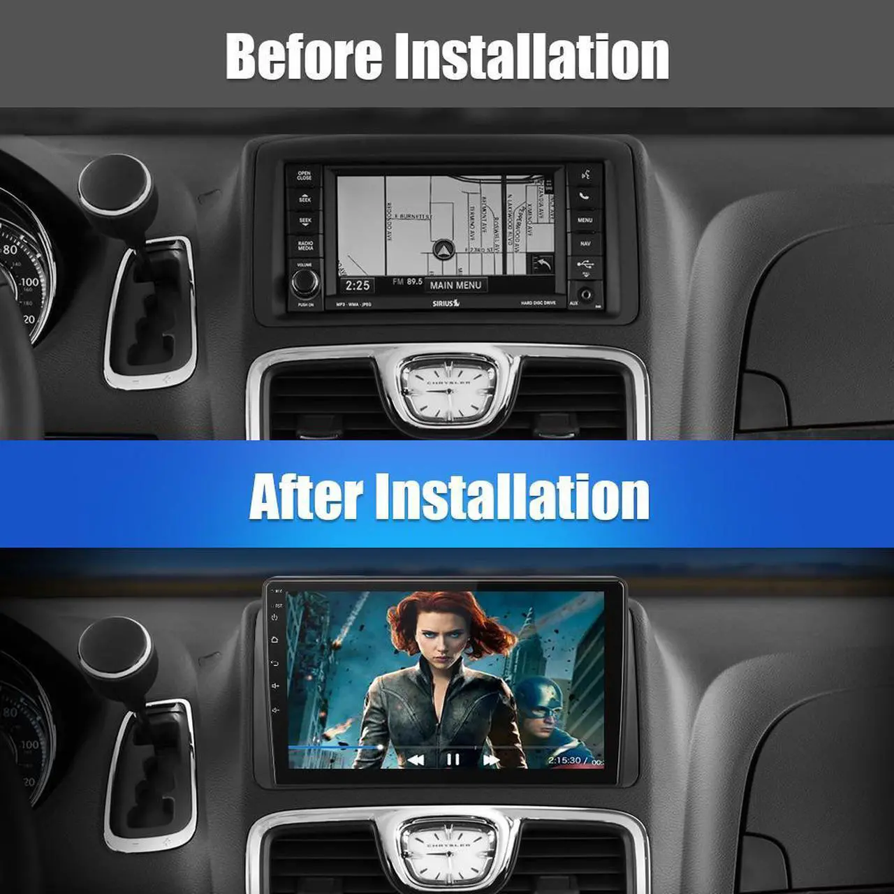 Alt view image 2 of 7 - Car Radio Stereo for Dodge Grand Caravan 2011-2020 Chrysler Town & Country 2012-2016 2+32GB