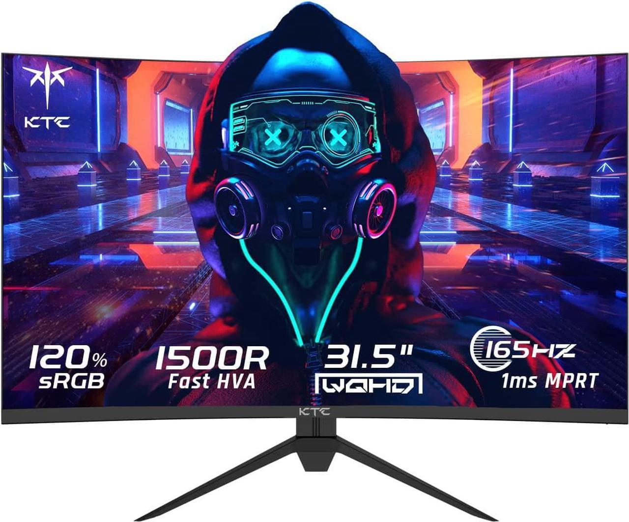 Main image of KTC 32 inch Curved Gaming Monitor, 2K 165Hz Ultrawide Monitor, 1440P 144Hz Monitor, 1500R Frameless, 1ms, HDR, FreeSync Premium, DisplayPort/HDMI/USB, VESA Wall Mount, Desktop PC Monitor, H32S17