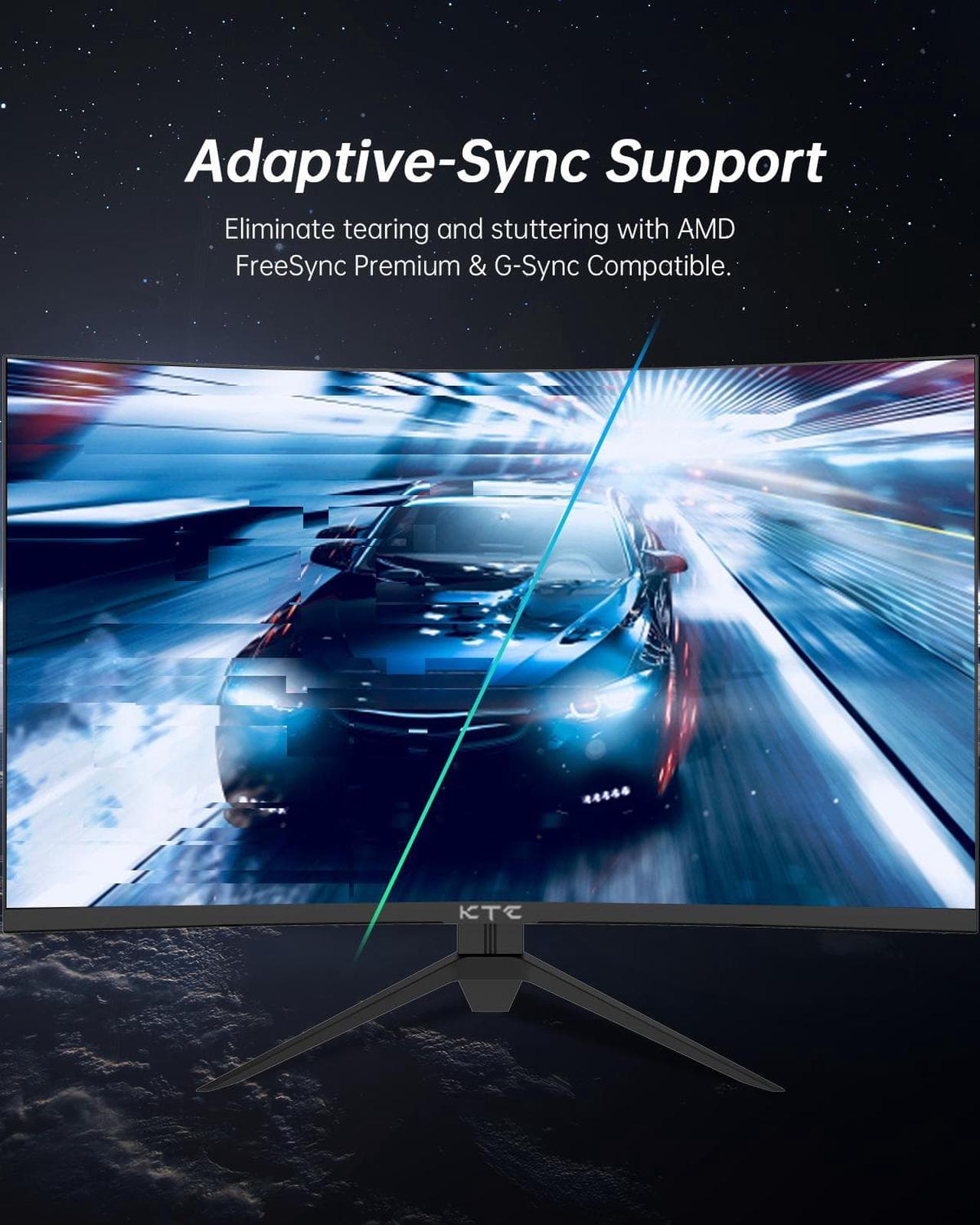 Alt view image 4 of 6 - KTC 32 inch Curved Gaming Monitor, 2K 165Hz Ultrawide Monitor, 1440P 144Hz Monitor, 1500R Frameless, 1ms, HDR, FreeSync Premium, DisplayPort/HDMI/USB, VESA Wall Mount, Desktop PC Monitor, H32S17