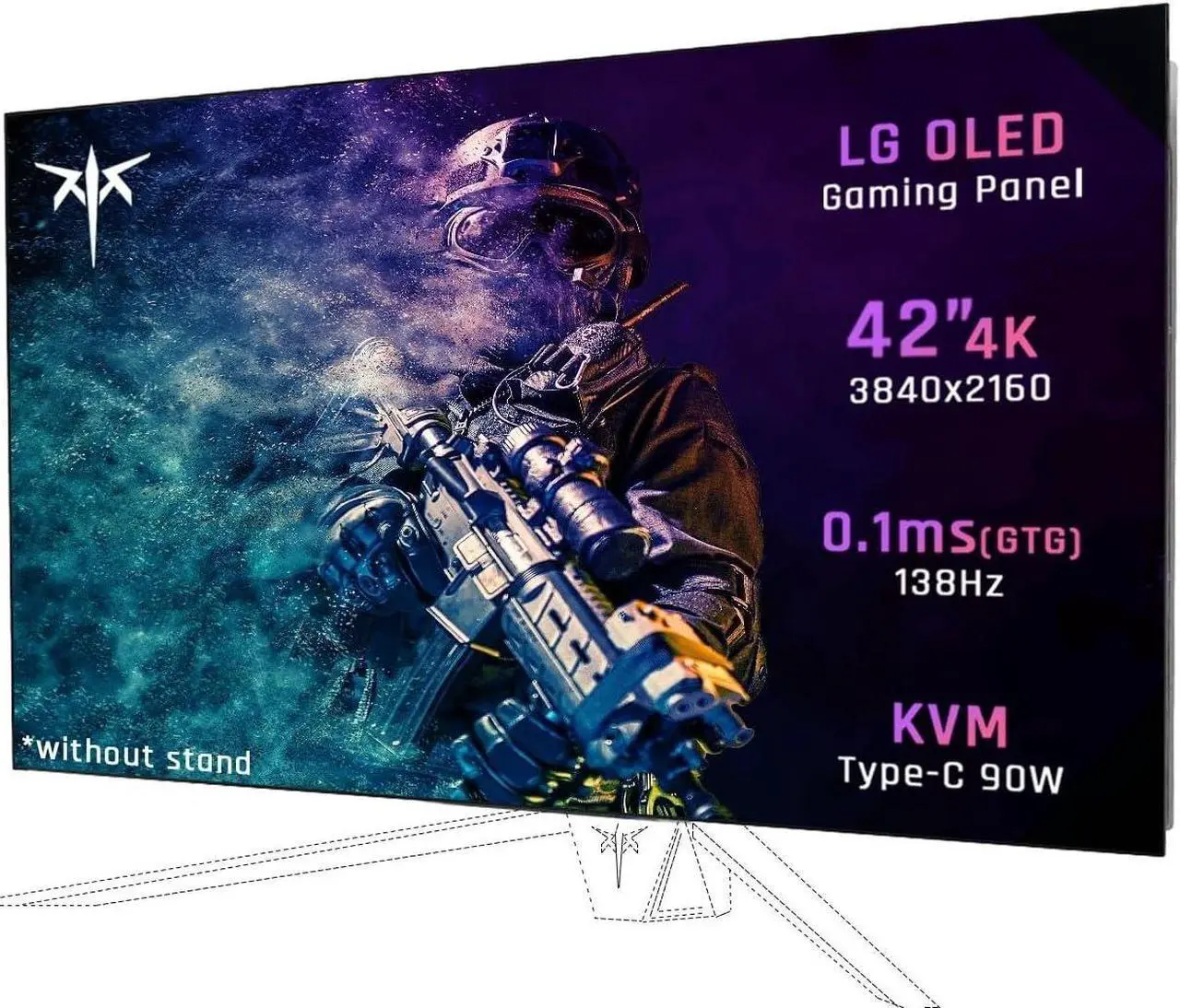 Main image of KTC 42 Inch 4K OLED Gaming Monitor, 3840x2160 UHD White Monitor, 138Hz, 0.1ms(GTG), DP1.4, HDMI2.1, USB3.0, 90W USB Type-C Reverse Charging, 2 * 8W Built-in Speakers, HDR, VESA, G42P5