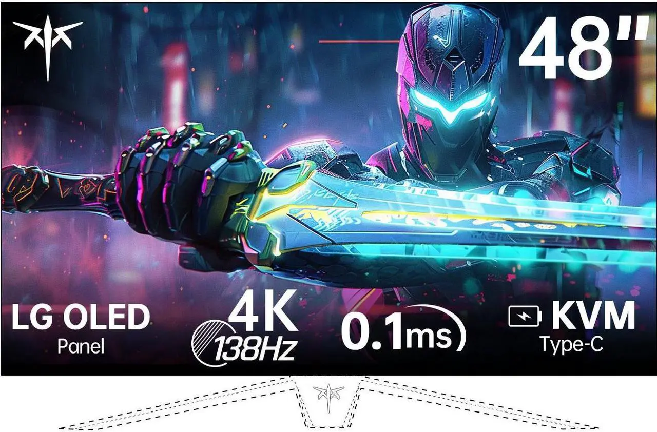 Main image of KTC 48 inch 4K OLED Gaming Monitor, 3840x2160 UHD, 138Hz, 0.1ms(GTG), Remote, DP1.4, 2*HDMI2.1, USB3.0, 90W USB Type-C Reverse Charging, Speakers, VESA Mount, G48P5S