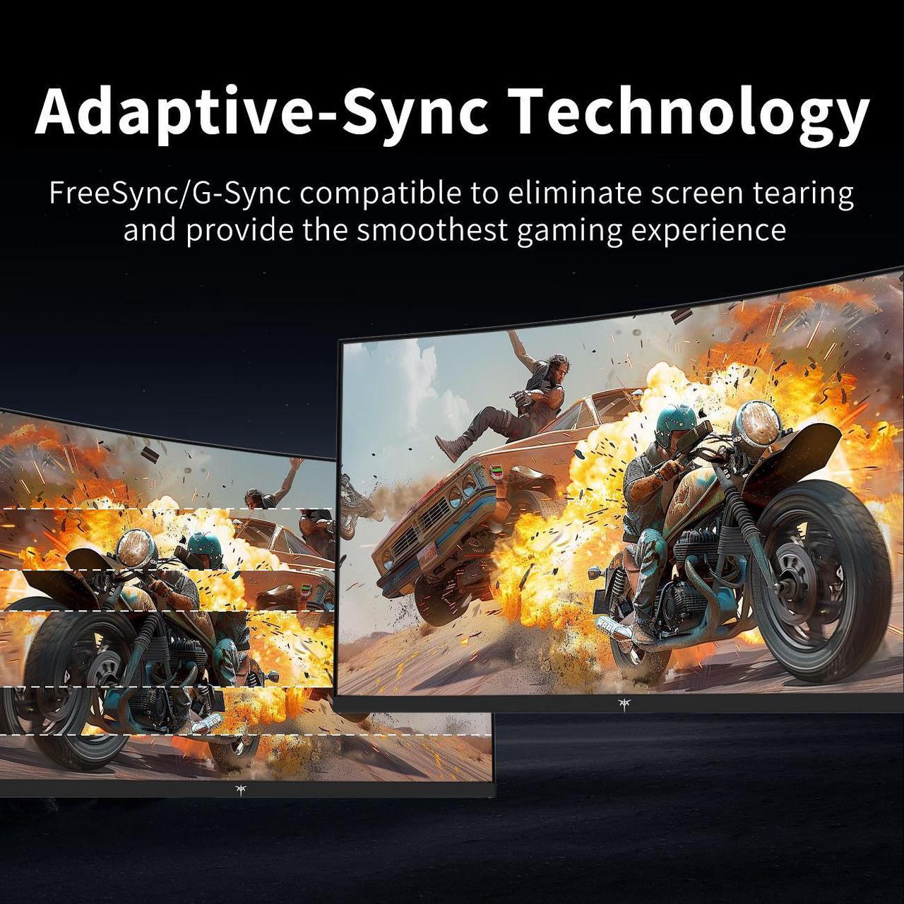 Alt view image 4 of 6 - KTC 24 Inch Curved Gaming Monitor, 165Hz FHD 1080P Frameless Computer Monitor, Freesync/G-Sync Support, 99% sRGB, 3000:1 Contrast, HDMI, DisplayPort, Wall Mountable/Tilt Adjustable, H24S17
