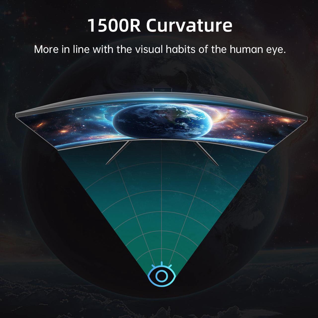 Alt view image 5 of 6 - KTC 32 Inch Curved 240Hz Gaming Monitor, FHD 1080P HVA 1500R Monitor, HDR, FreeSync/G-Sync, 3500:1 Contrast, HDMI/DP/USB Port, VESA Wall Mount, Tilt Adjustment, H32S17F