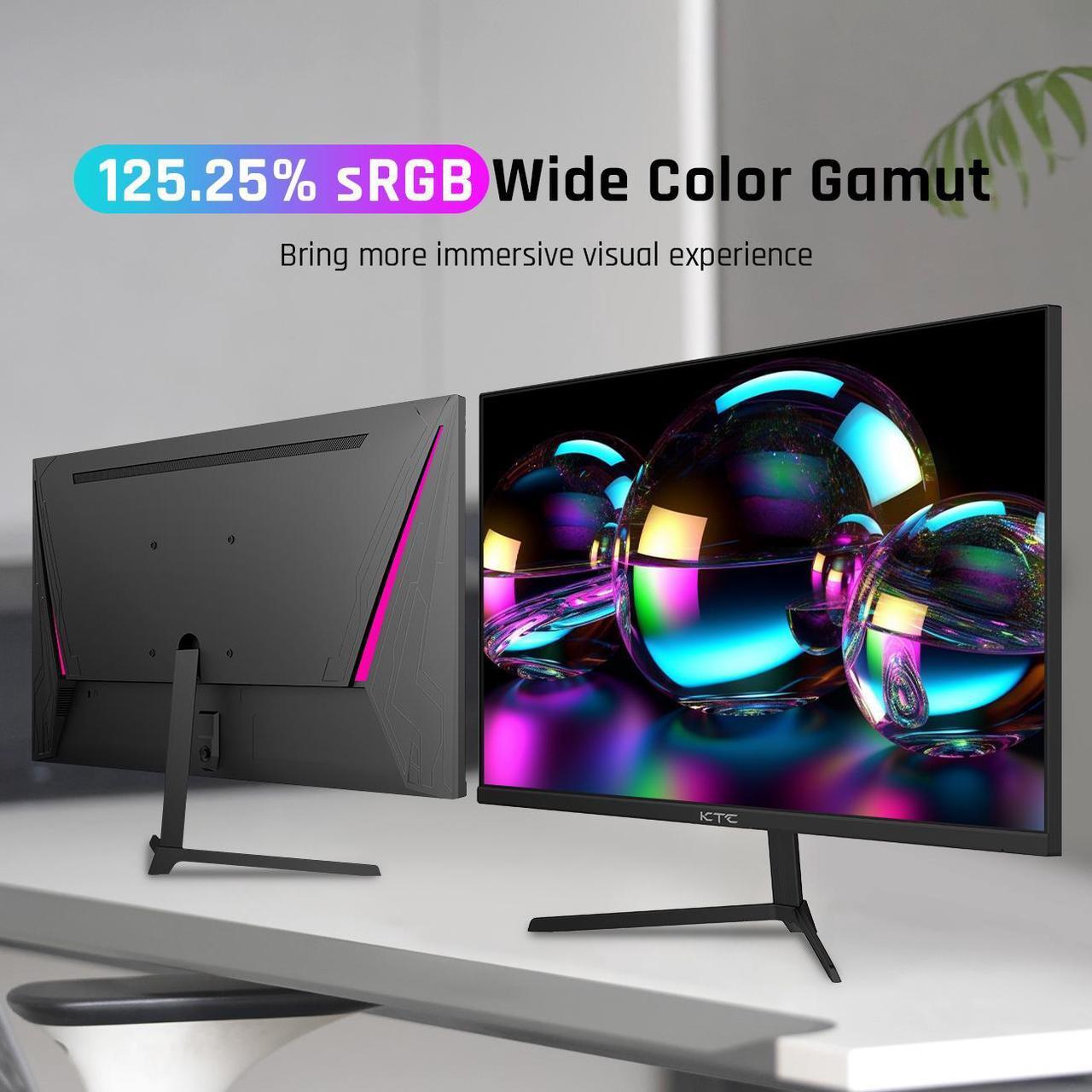 Alt view image 4 of 6 - KTC 24 Inch FHD 165Hz Gaming Monitor, 1080P Fast IPS Frameless Computer Monitor with Adaptive Sync, Eye Care PC Gamer Monitor,HDMIx2, DisplayPort, VESA Mountable, Tilt Adjustable, H24T09P