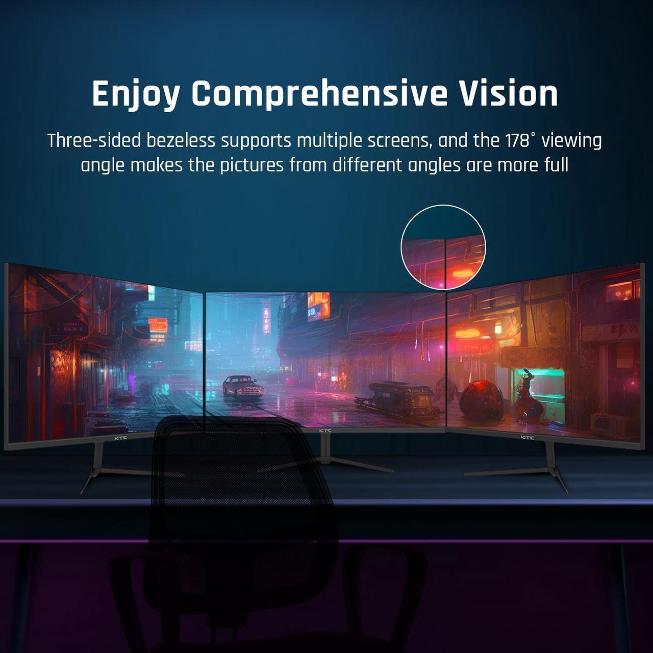 Alt view image 5 of 6 - KTC 24 Inch FHD 165Hz Gaming Monitor, 1080P Fast IPS Frameless Computer Monitor with Adaptive Sync, Eye Care PC Gamer Monitor,HDMIx2, DisplayPort, VESA Mountable, Tilt Adjustable, H24T09P