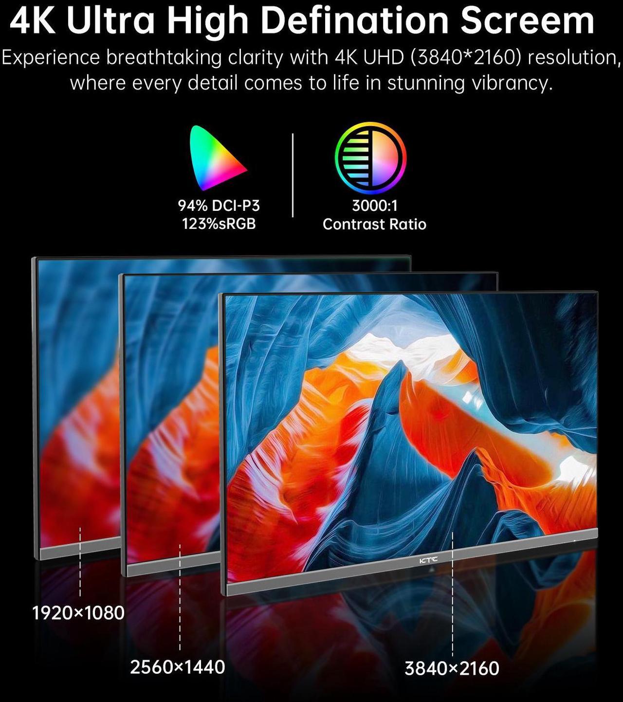 Alt view image 3 of 7 - KTC 32 Inch 4K Smart Monitor, Google TV System UHD (3840x 2160) Smart TV with Speakers, Netflix Licensed, Type-C 65W PD, WirelessDisplay, HDR, Bluetooth, Hey Google Voice Remot, VESA Support, A32Q8