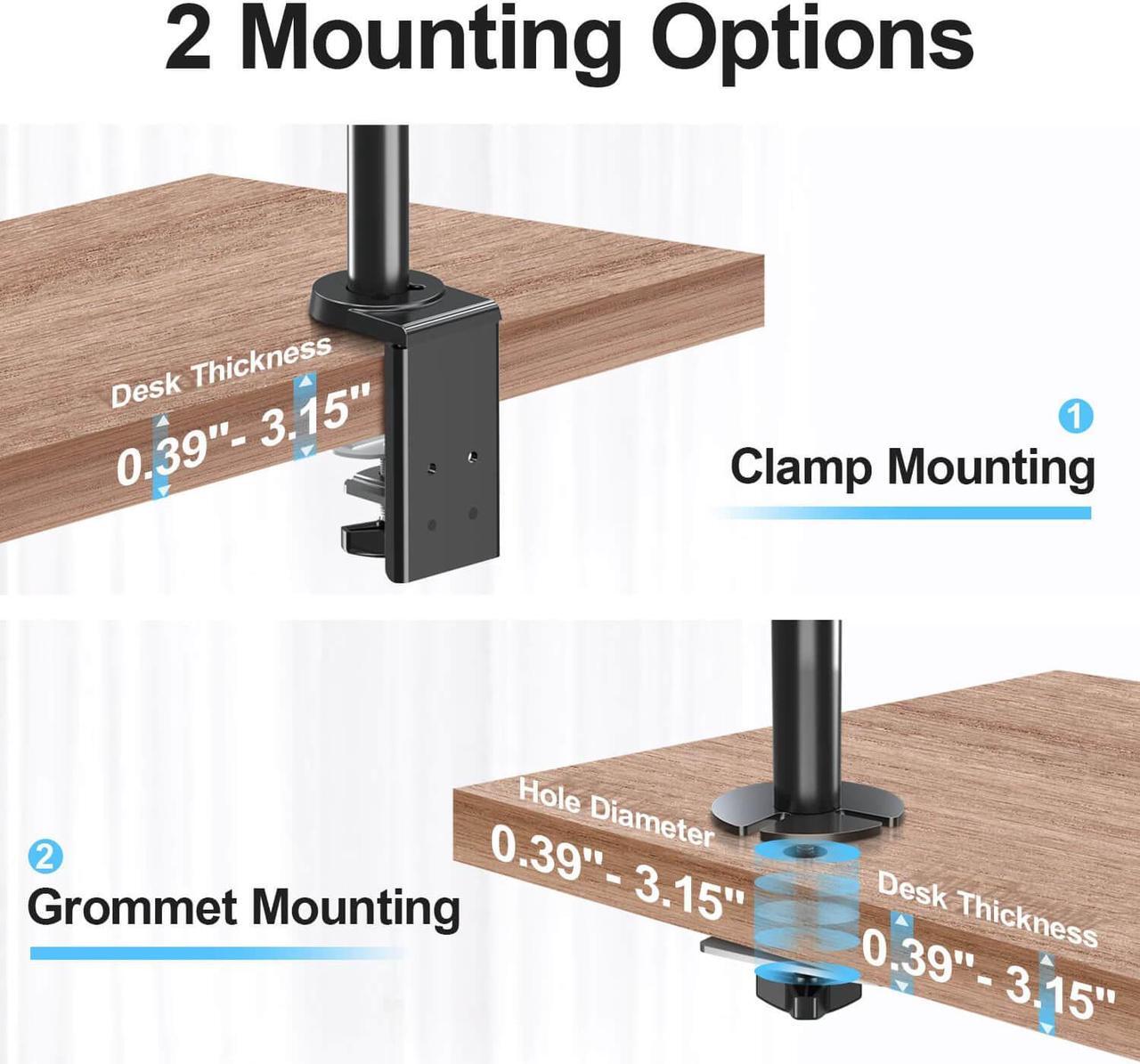 Alt view image 7 of 7 - MOUNTUP Triple Monitor Stand for 17''-27'' Monitors