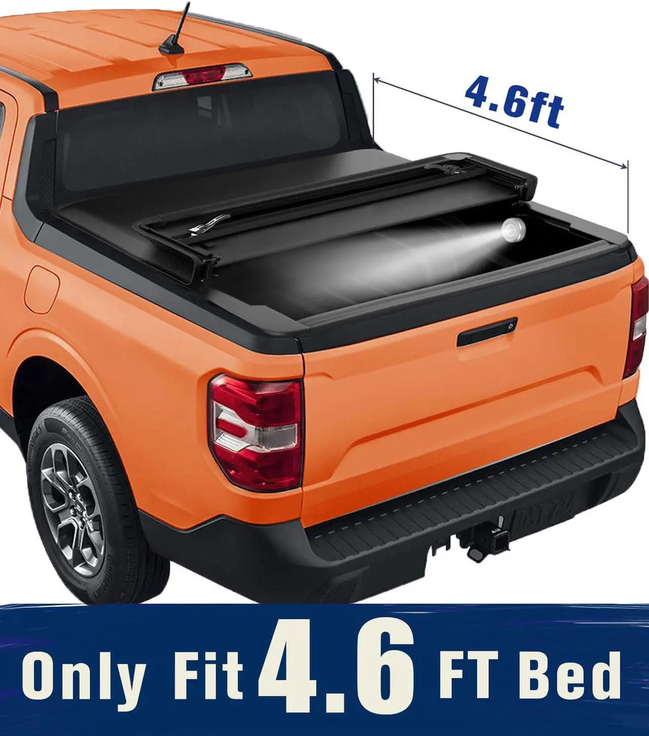 Main image of Tiptop Soft Tri-Fold Tonneau Cover Truck Bed For 2022 2023 Maverick 4.6ft Bed (54.4") | TPX3 |