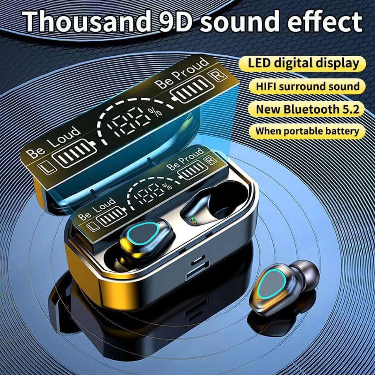 Alt view image 3 of 7 - G28 TWS Wireless Bluetooth 5.2 Headphone Stereo Sports Waterproof Earhook Earphones With Microphone 3000mAh Charging Box Headset