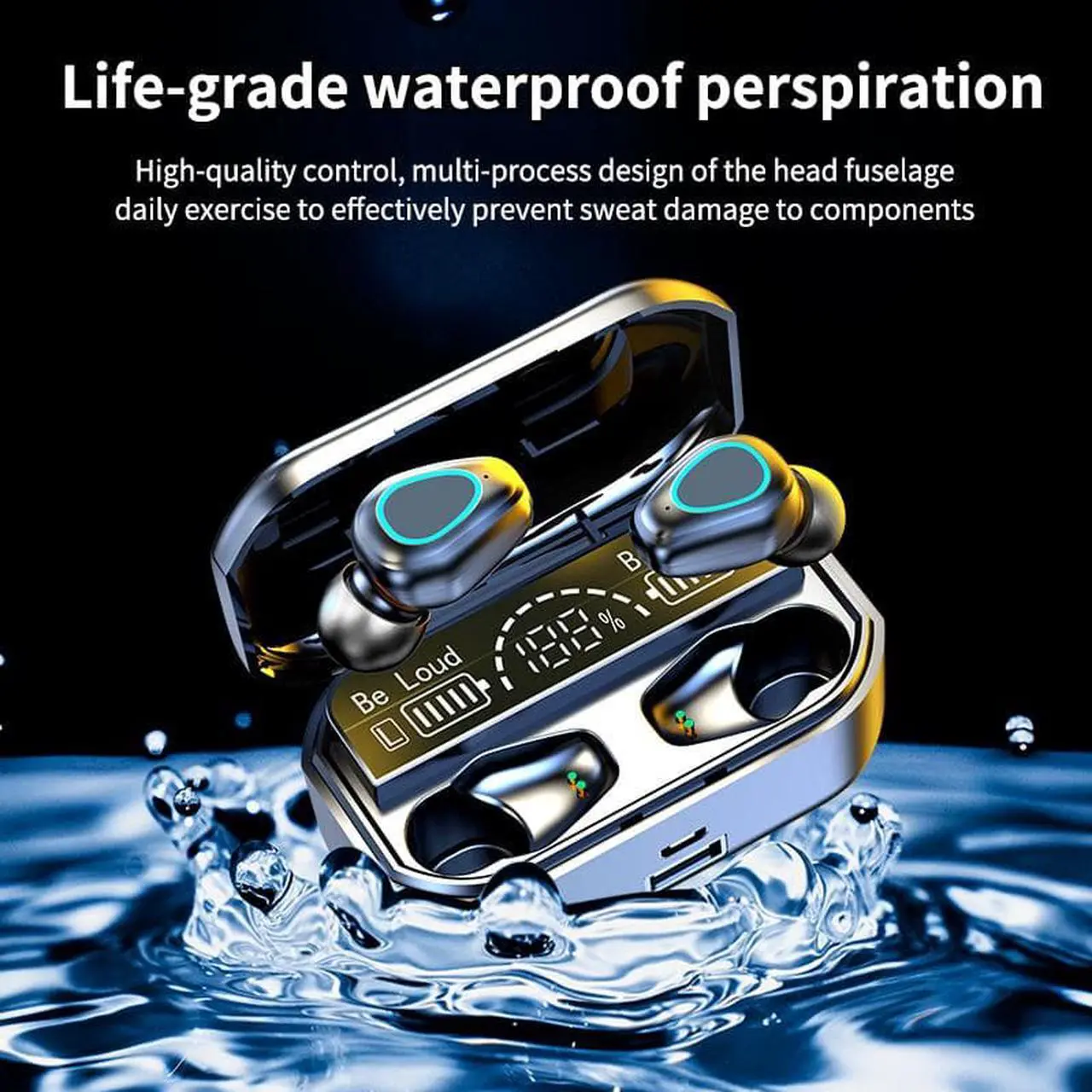 Alt view image 4 of 7 - G28 TWS Wireless Bluetooth 5.2 Headphone Stereo Sports Waterproof Earhook Earphones With Microphone 3000mAh Charging Box Headset
