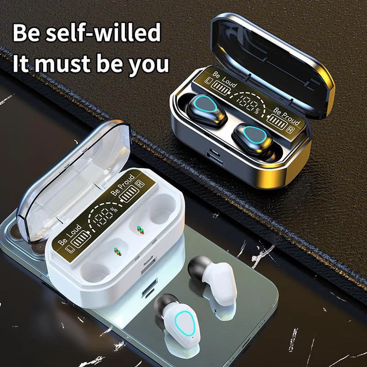 Alt view image 6 of 7 - G28 TWS Wireless Bluetooth 5.2 Headphone Stereo Sports Waterproof Earhook Earphones With Microphone 3000mAh Charging Box Headset
