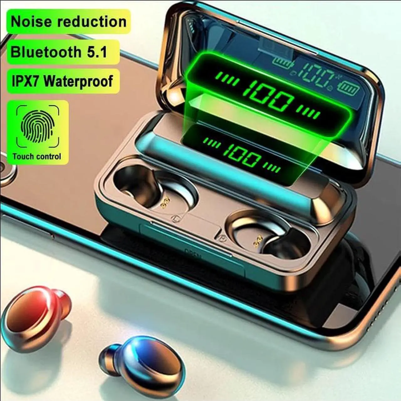 Alt view image 2 of 7 - F9 TWS Bluetooth 5.1 Earphones Charging Box Wireless Headphone 9D Stereo Sports Waterproof Earbuds Headsets With Microphone