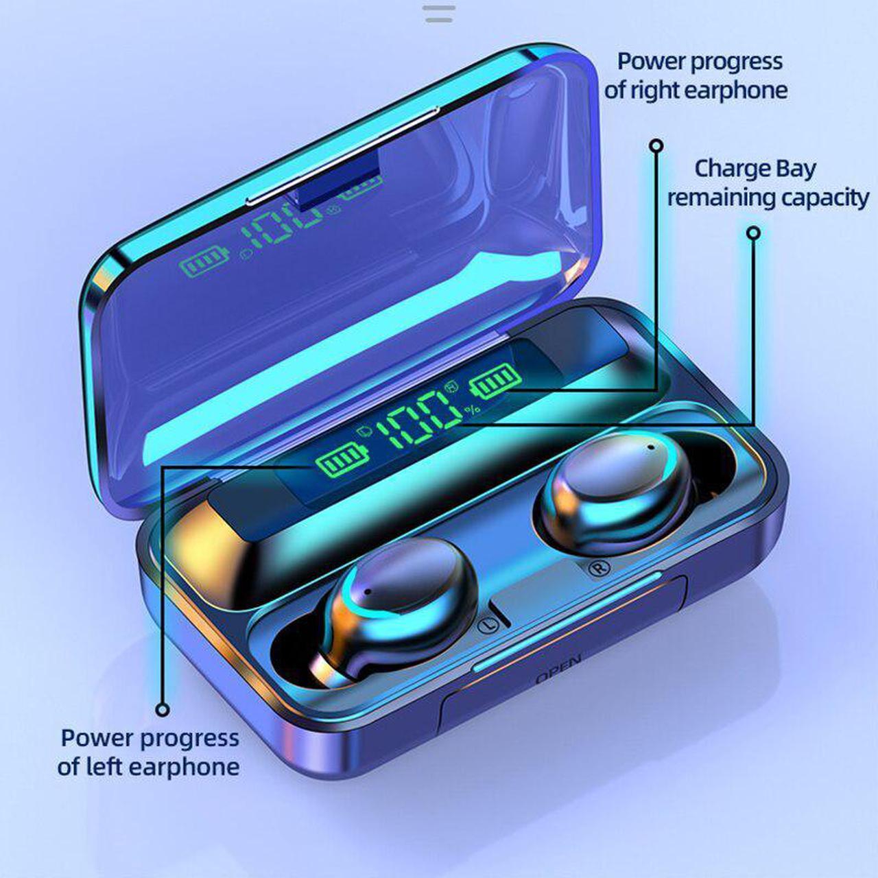 Alt view image 4 of 7 - Wireless Headphones Tws Bluetooth Earphones 5.1 9D Stereo Sports Wireless Earbuds Waterproof Noise Reduction gaming Headset