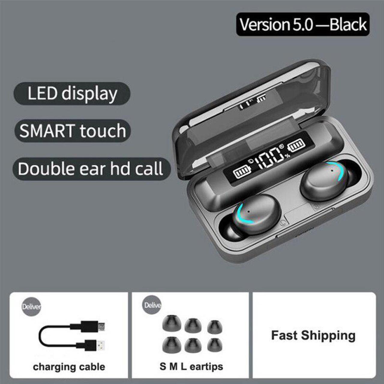 Alt view image 2 of 7 - Wireless Headphones Tws Bluetooth Earphones 5.1 9D Stereo Sports Wireless Earbuds Waterproof Noise Reduction gaming Headset
