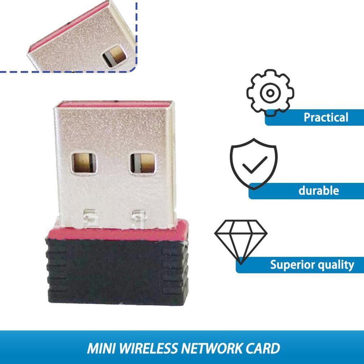 Alt view image 2 of 6 - 2pcs Mini PC WiFi Adapter USB WiFi Antenna Wireless Computer Network Card Mini Wireless Computer Network Card Receiver Dual Band