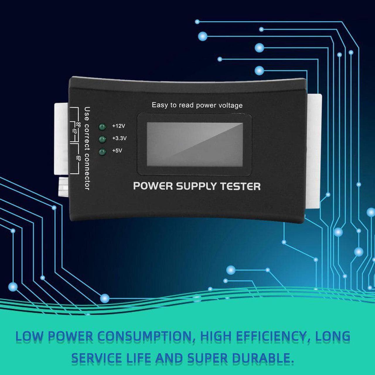 Alt view image 3 of 6 - Power Supply Tester for LCD Display Computer Power Supply Diagnostic Tester PC-power Supply/ATX /BTX /ITX Compliant Black
