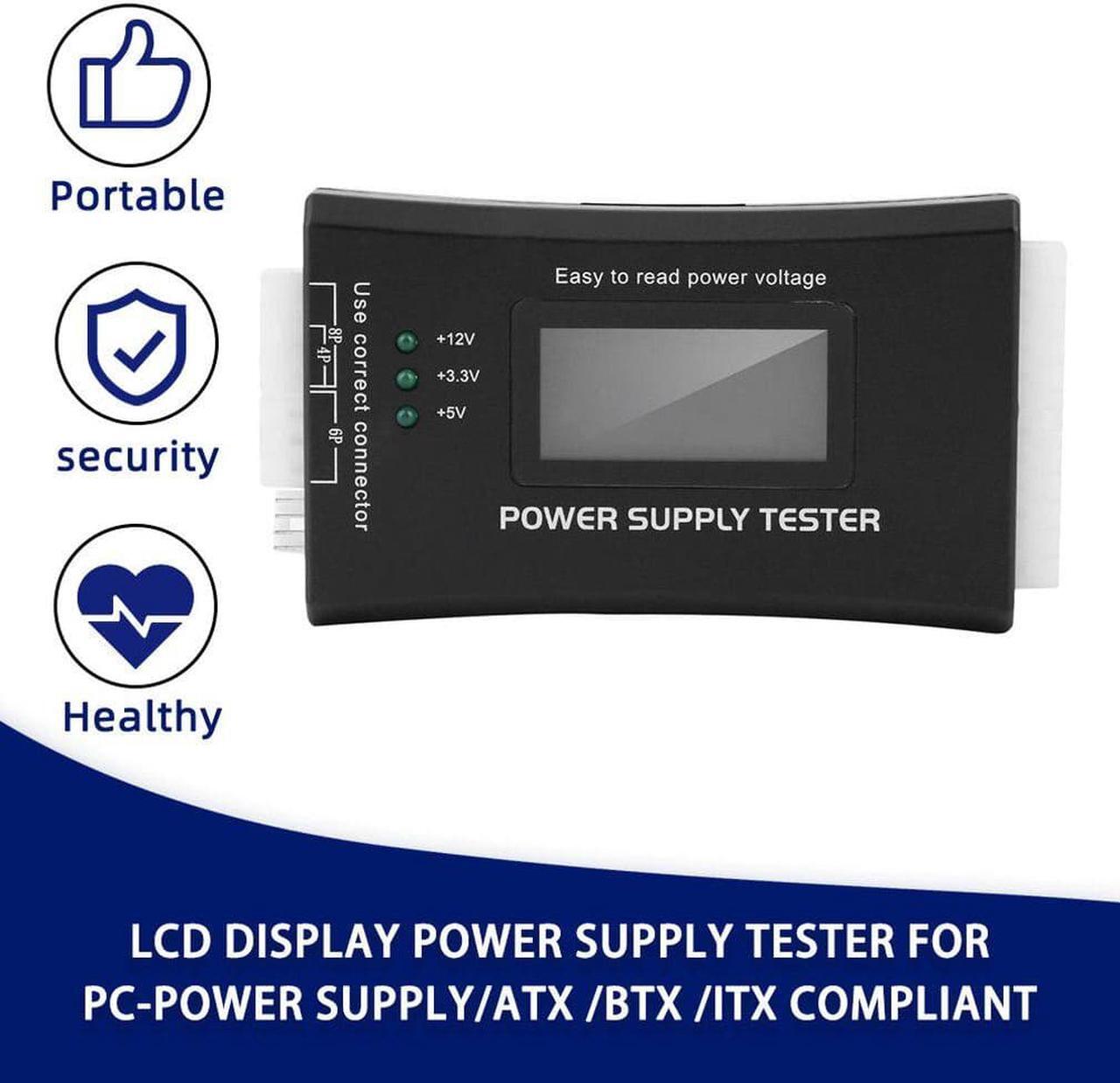 Alt view image 2 of 6 - Power Supply Tester for LCD Display Computer Power Supply Diagnostic Tester PC-power Supply/ATX /BTX /ITX Compliant Black