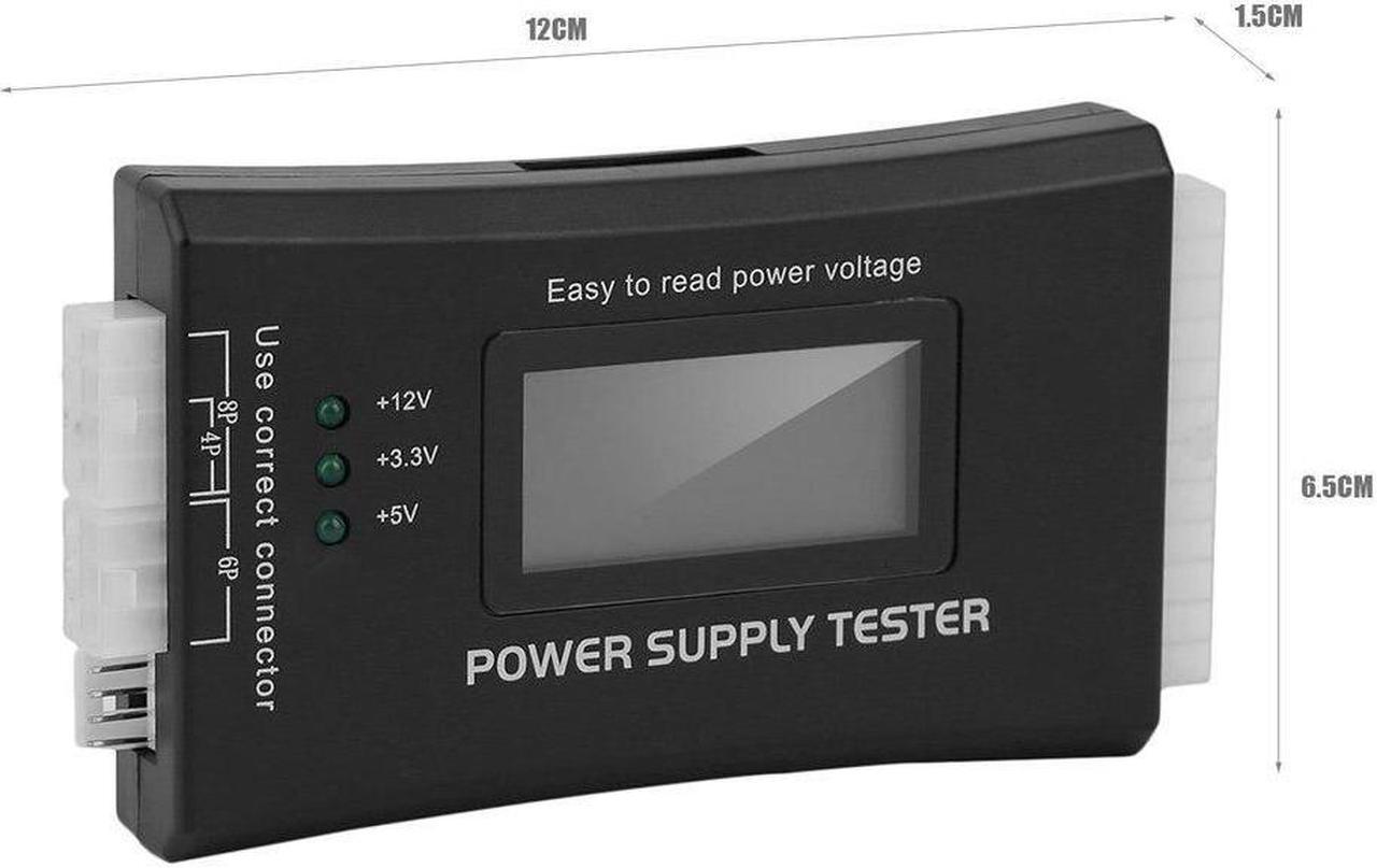 Alt view image 6 of 6 - Power Supply Tester for LCD Display Computer Power Supply Diagnostic Tester PC-power Supply/ATX /BTX /ITX Compliant Black