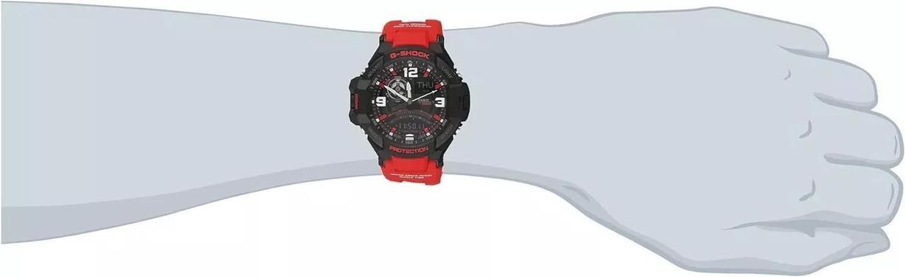 Alt view image 2 of 4 - Casio G-Shock GA-1000-4B Men's Digital Display Fashion Resin Watch, Red/Black