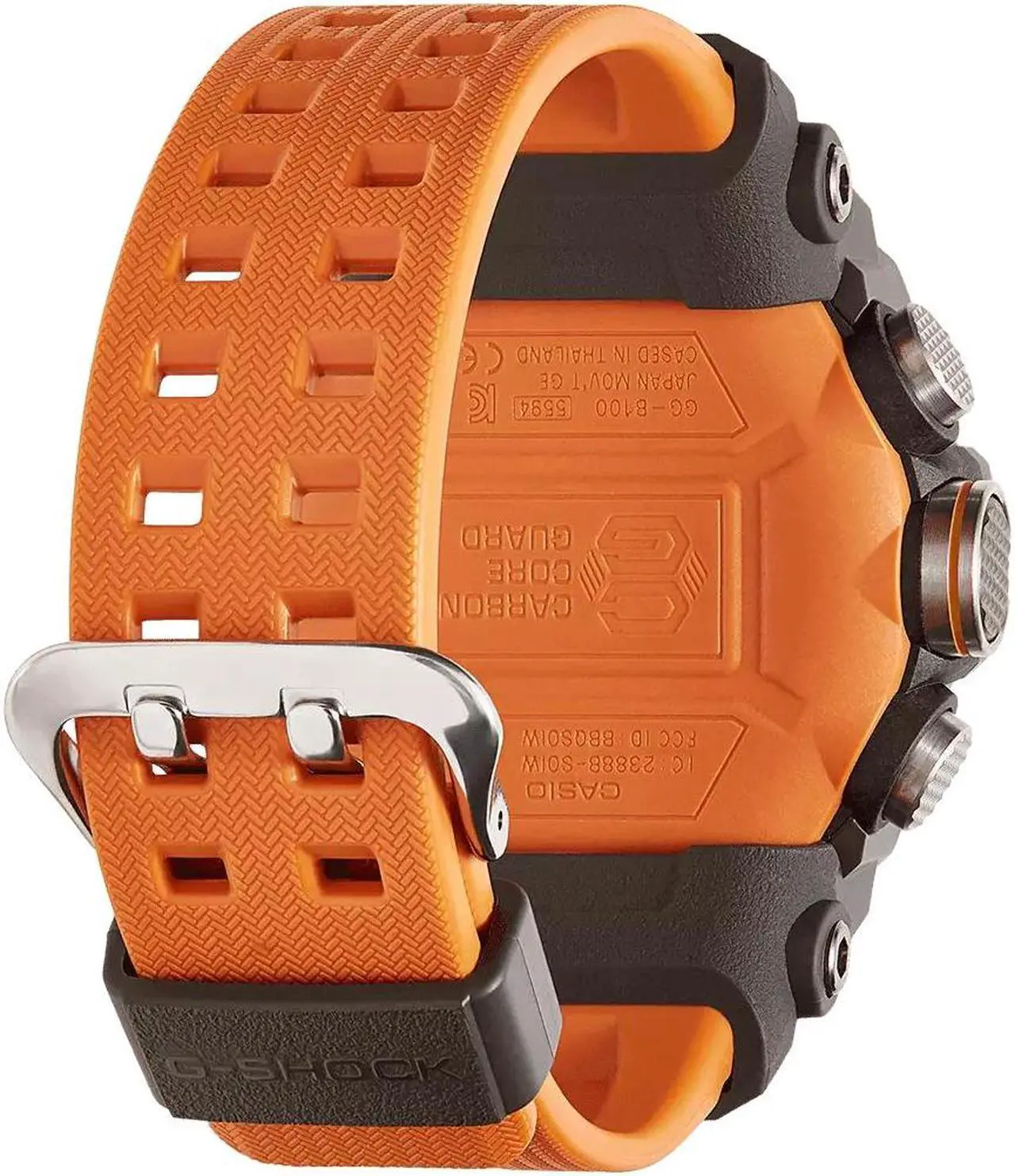 Alt view image 4 of 5 - Casio GG-B100-1A9 Men's G-Shock Mudmaster Carbon Core Analog Watch, Orange/Black
