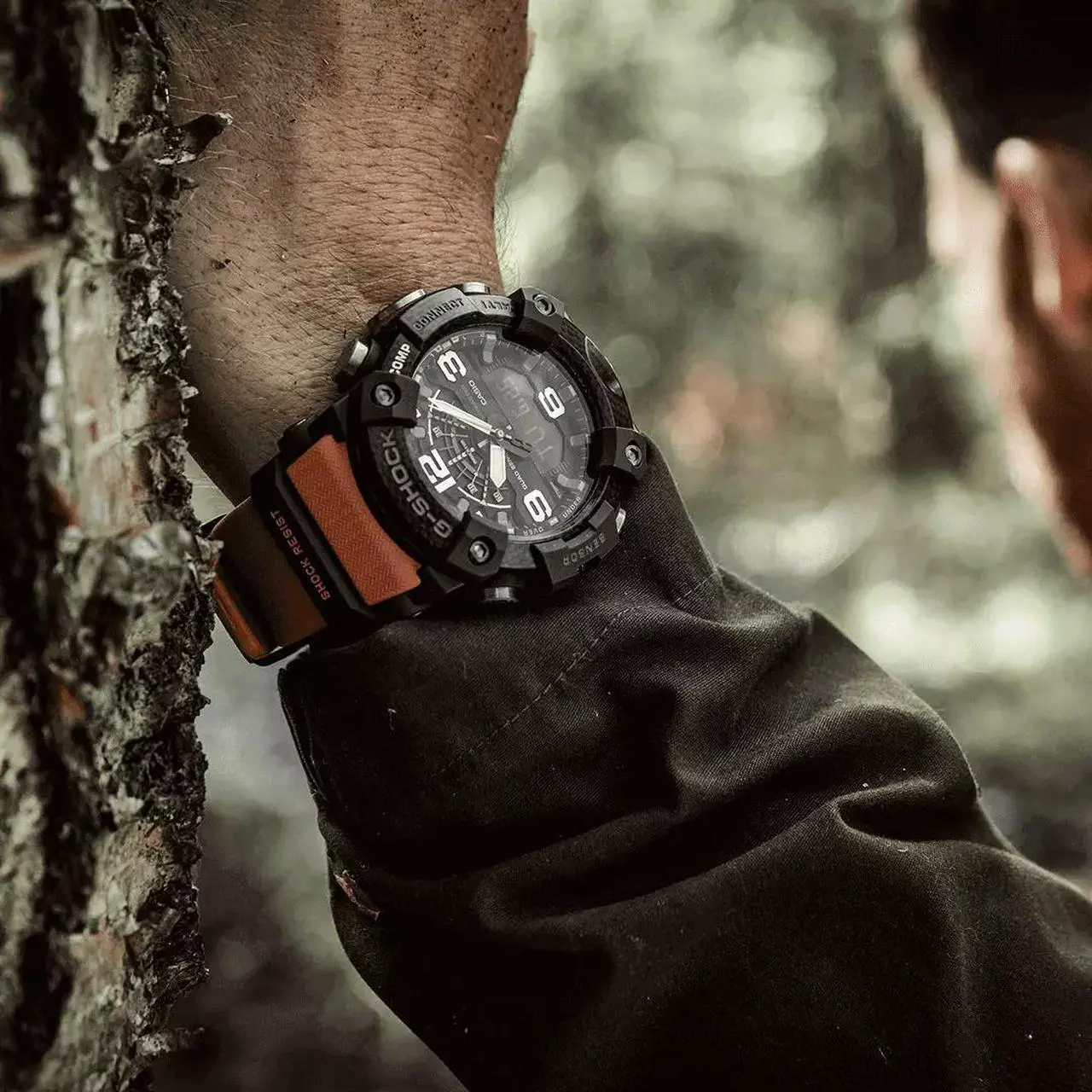 Alt view image 5 of 5 - Casio GG-B100-1A9 Men's G-Shock Mudmaster Carbon Core Analog Watch, Orange/Black