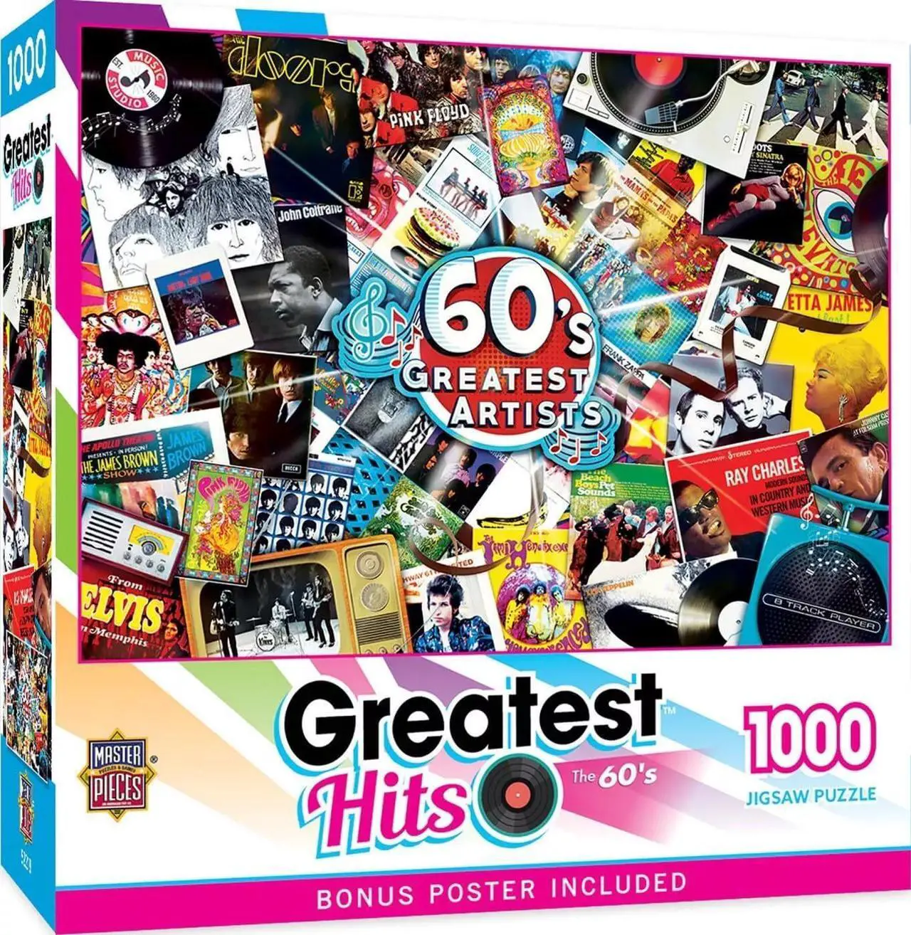 Main image of Masterpieces Greatest 60's Artists 1000 Pc Jigsaw Puzzle Fun for Adults & Kids