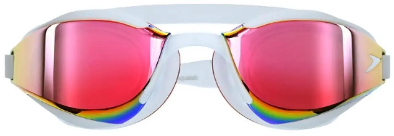 Alt view image 2 of 5 - Speedo Fastskin Hyper Elite Mirrored Goggles, White/Oxid Grey/Rose Gold