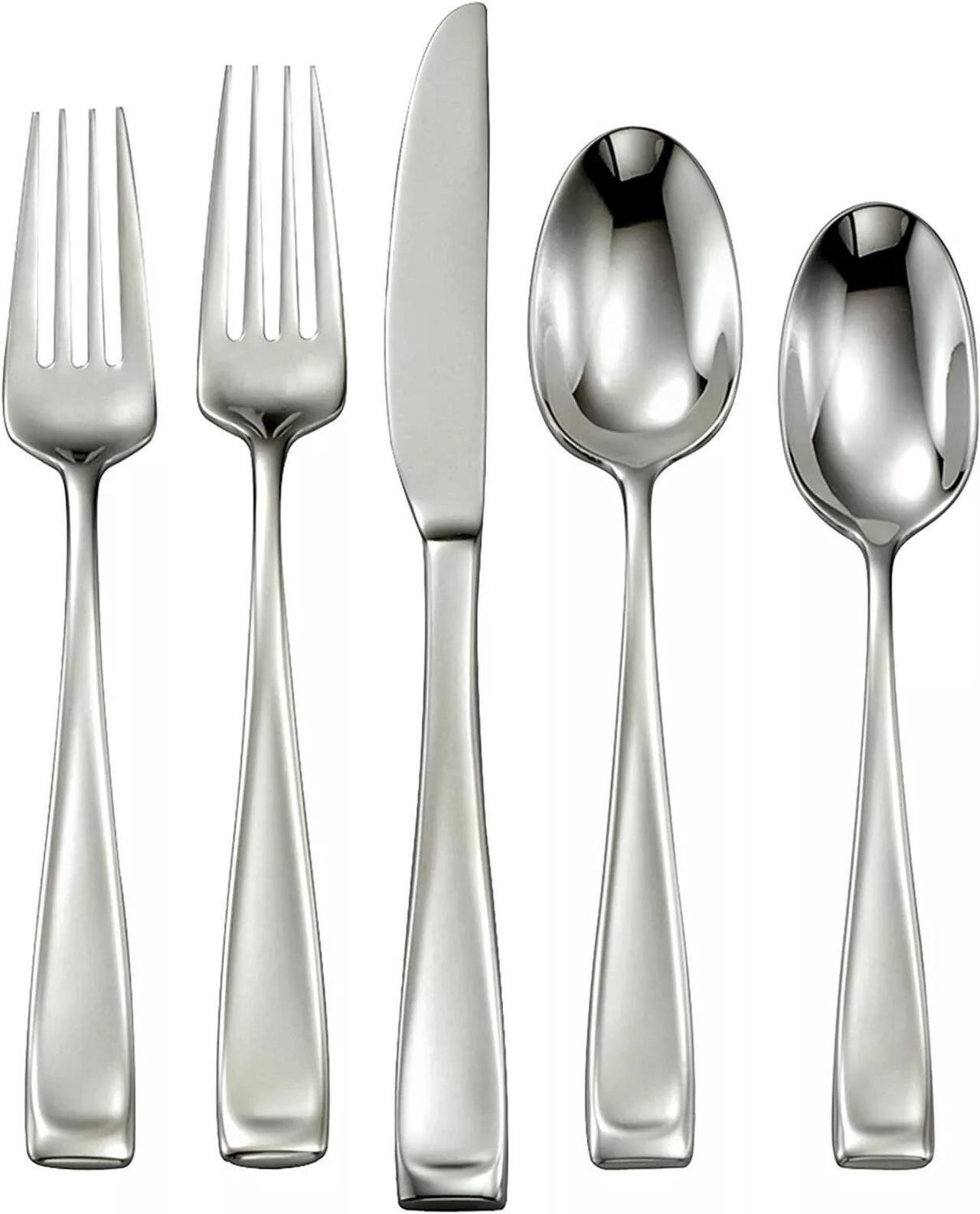 Main image of Oneida Moda Stainless Steel 65-Piece Flatware Set, Service for 12, Silver