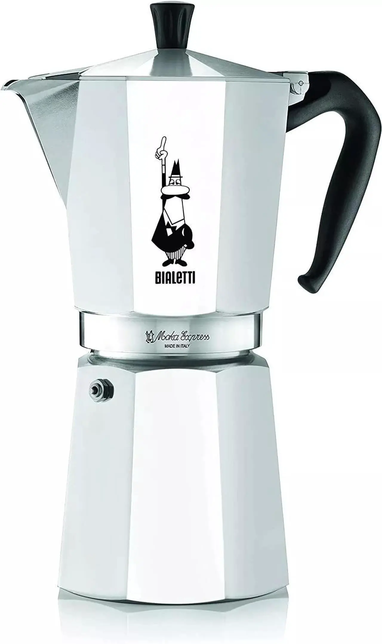 Main image of Bialetti - Moka Express: Iconic Stovetop Espresso Maker, Makes Real Italian Coffee, Moka Pot 12 Cups (22 Oz - 670 Ml), Aluminium, Silver