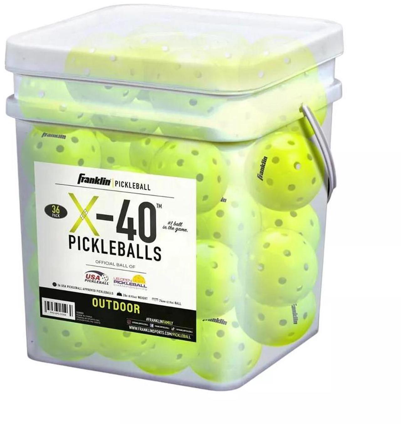 Main image of Franklin Sports 36-Pack X-40 Outdoor Pickleballs, Size Regular, Yellow