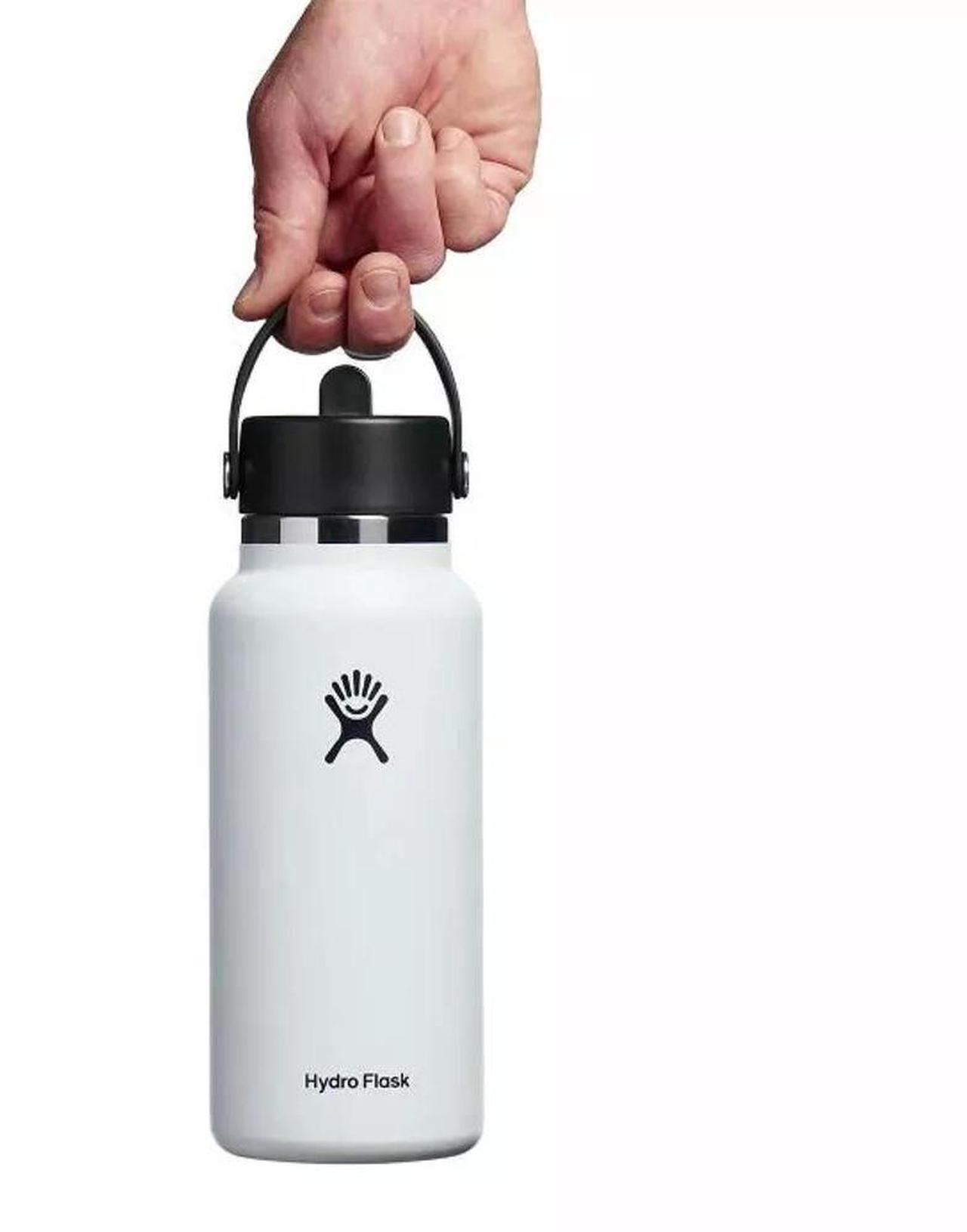 Alt view image 2 of 5 - Hydro Flask Vacuum Insulated Wide Mouth Chug Cap with Lid, 32oz, White