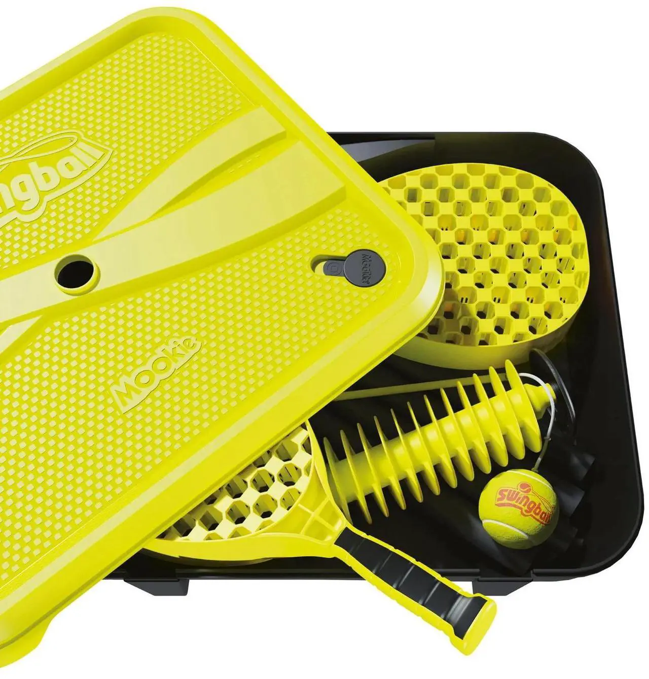 Alt view image 5 of 6 - Swingball Pro All Surface Portable Tether Tennis, Ages 6+, Black/Yellow