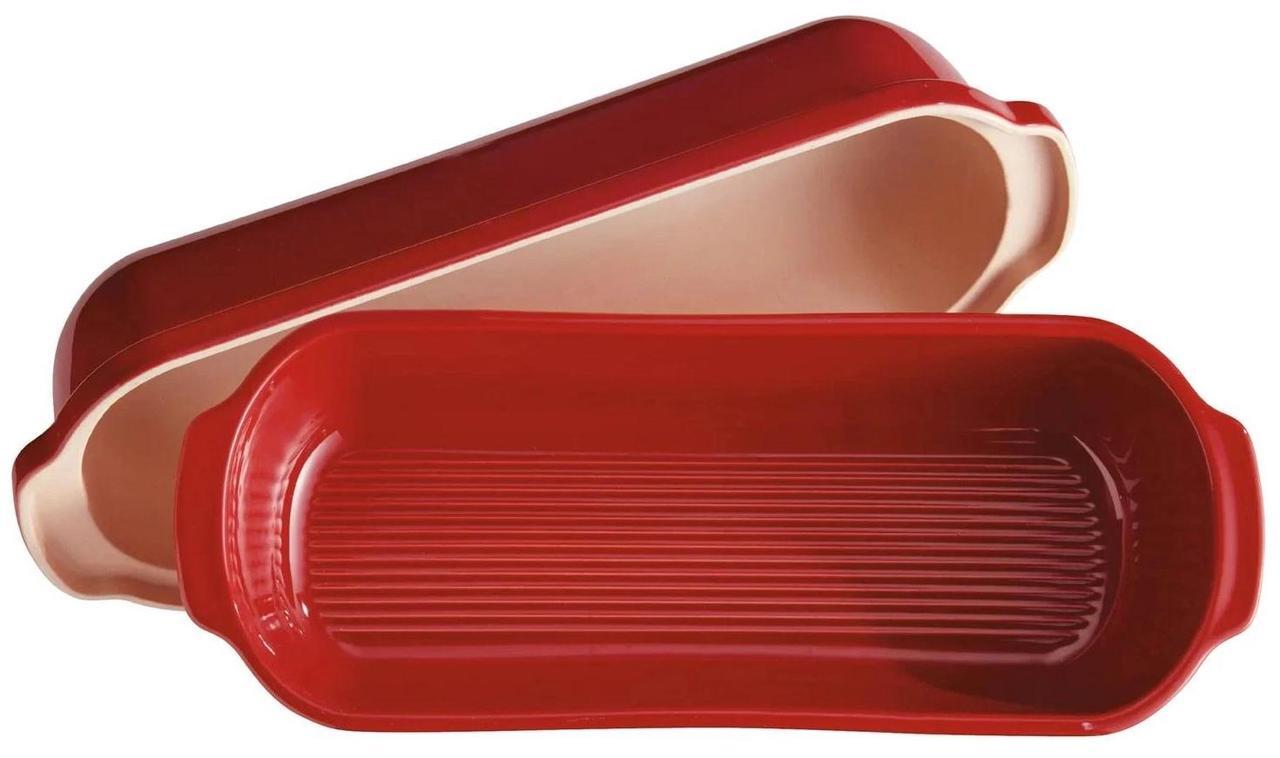 Alt view image 3 of 4 - Emile Henry 34-5503 Rectangular Italian Bread Loaf Baker, 15-Inch, Burgundy