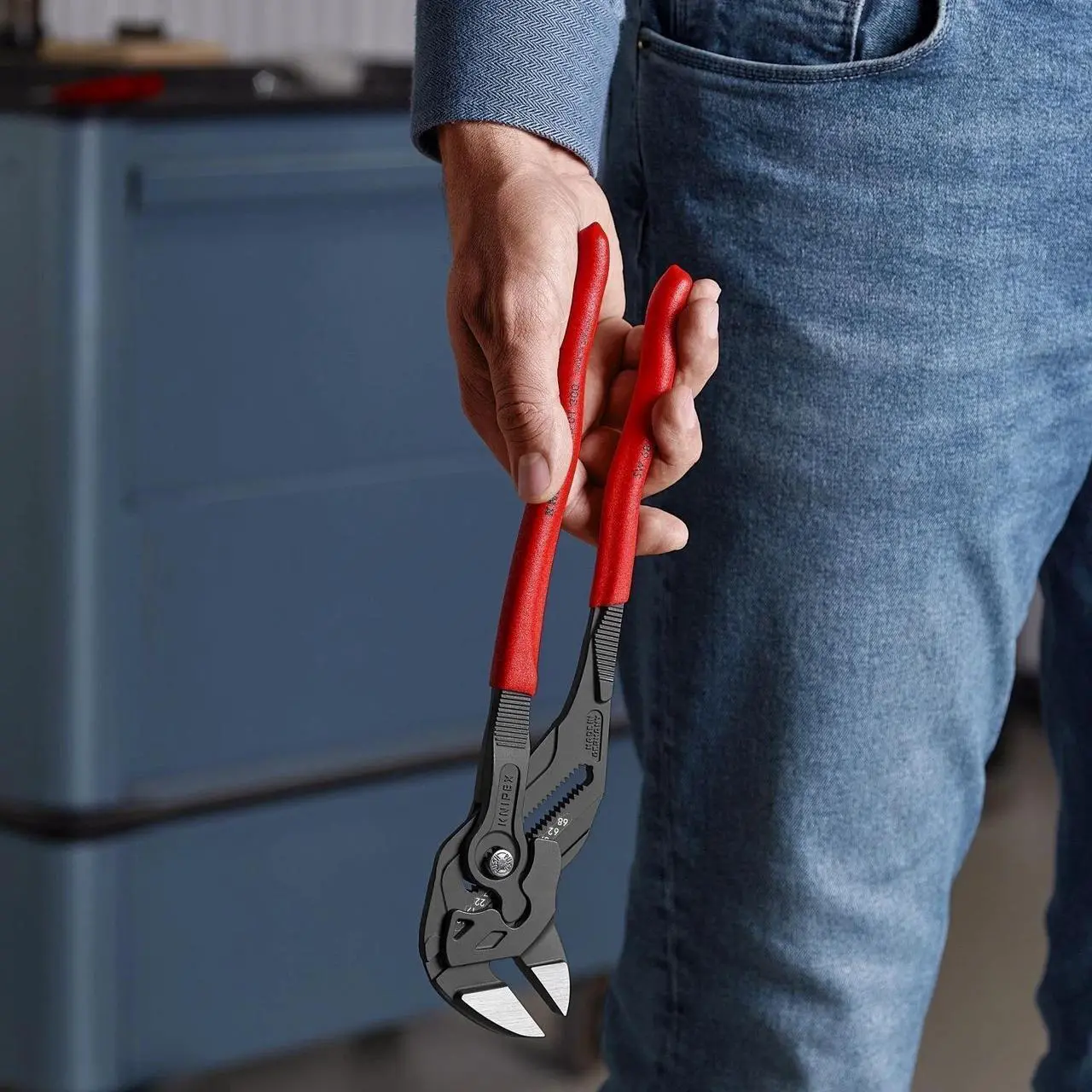 Alt view image 3 of 7 - KNIPEX 86 01 300 Non-Slip Pliers Wrench Tools, 12-Inch, Black Finish