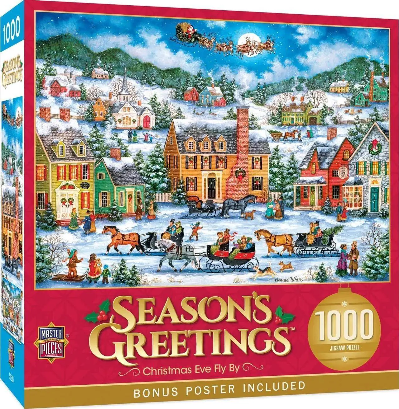Main image of MasterPieces Season's Greetings Christmas Eve Fly By - 1000-Piece Jigsaw Puzzle
