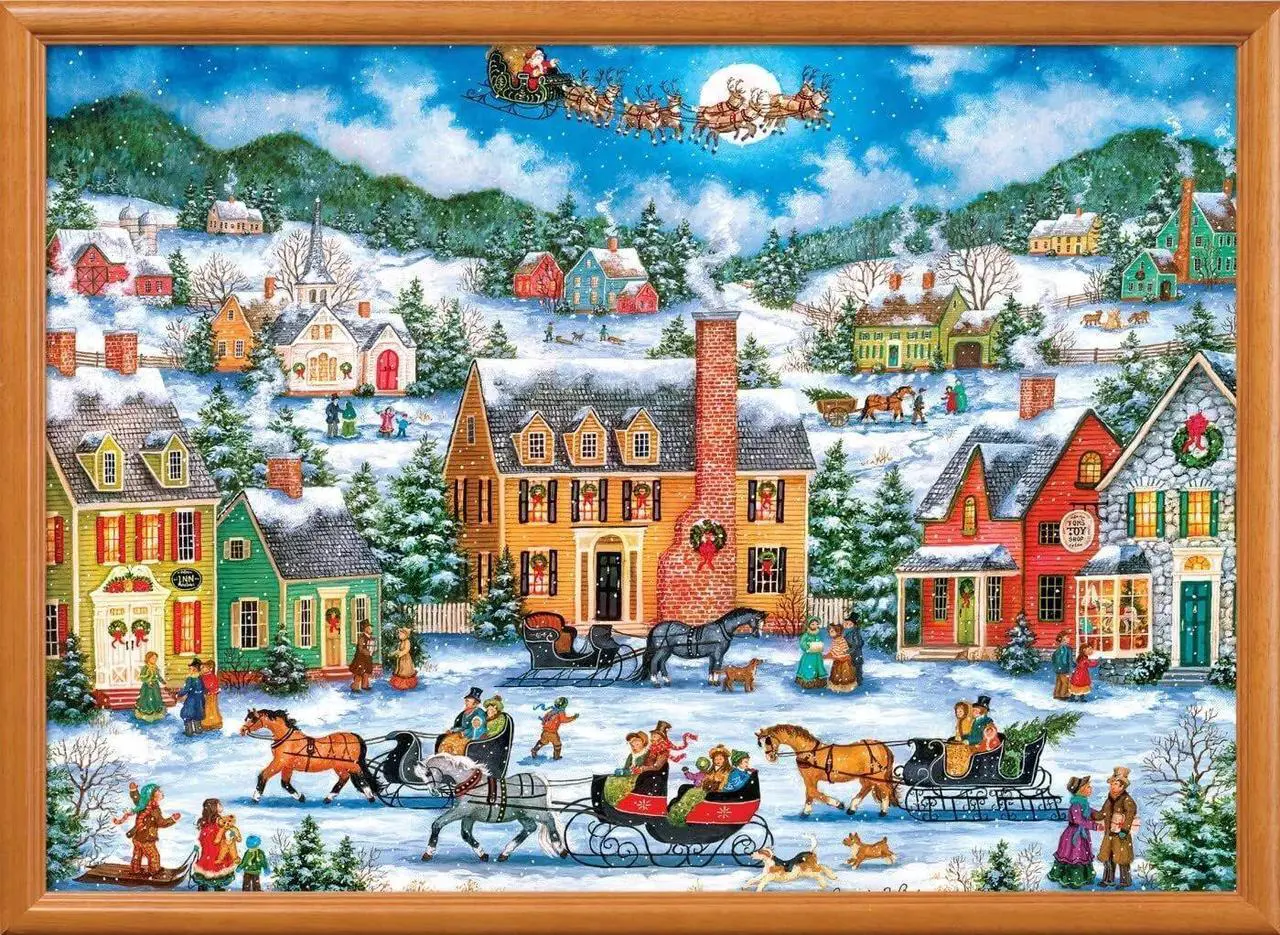 Alt view image 2 of 5 - MasterPieces Season's Greetings Christmas Eve Fly By - 1000-Piece Jigsaw Puzzle