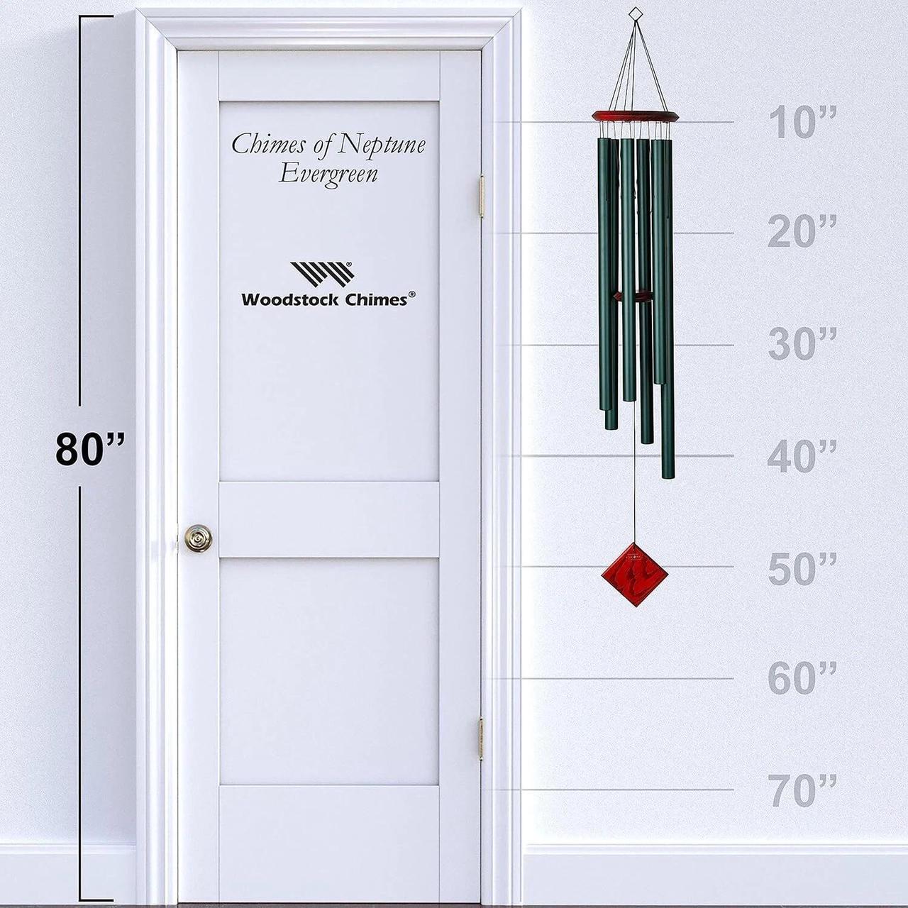 Alt view image 3 of 4 - Woodstock Chimes DCE54 Musically Tuned Neptune Wind Chime, Evergreen, 54" Large