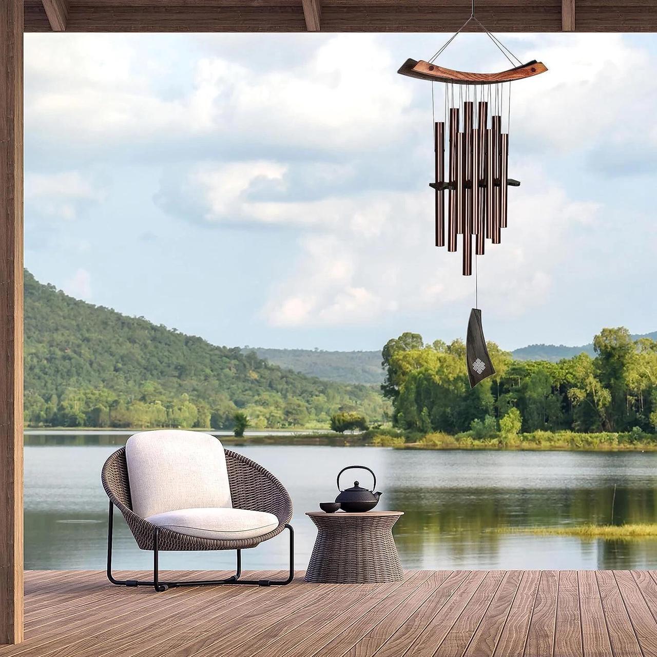 Alt view image 2 of 3 - Woodstock Chimes 34-Inch Eastern Energy Healing Wind Chime, Bronze