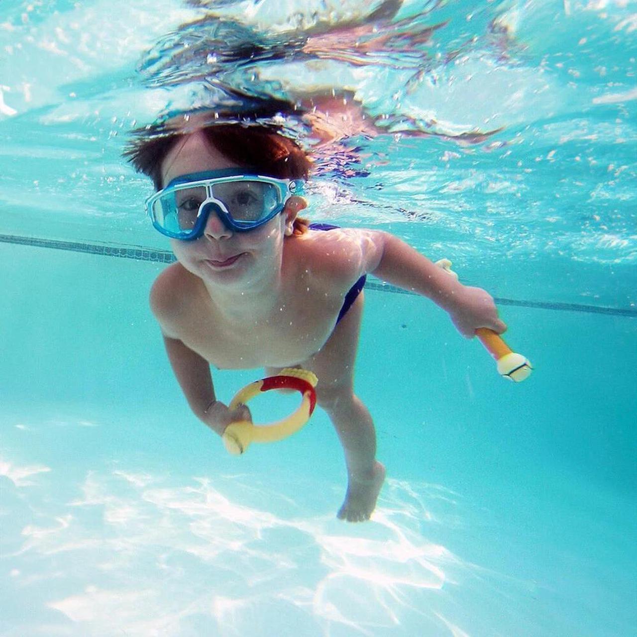 Alt view image 3 of 5 - Cressi Kids Lightweight Baloo Swimming Goggles, Age 2-7 years, Blue/White