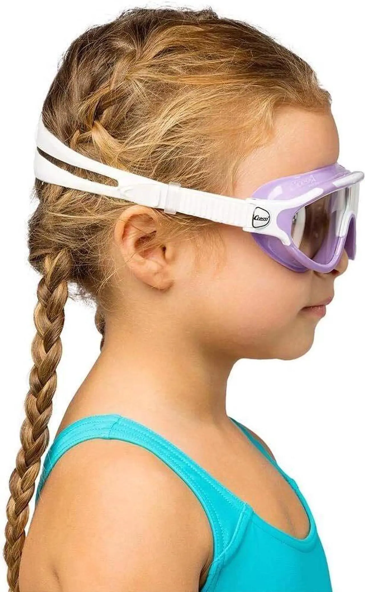 Alt view image 2 of 5 - Cressi Kids Wide View Baloo Swimming Goggles, Age 2-7 years, Lilac/White