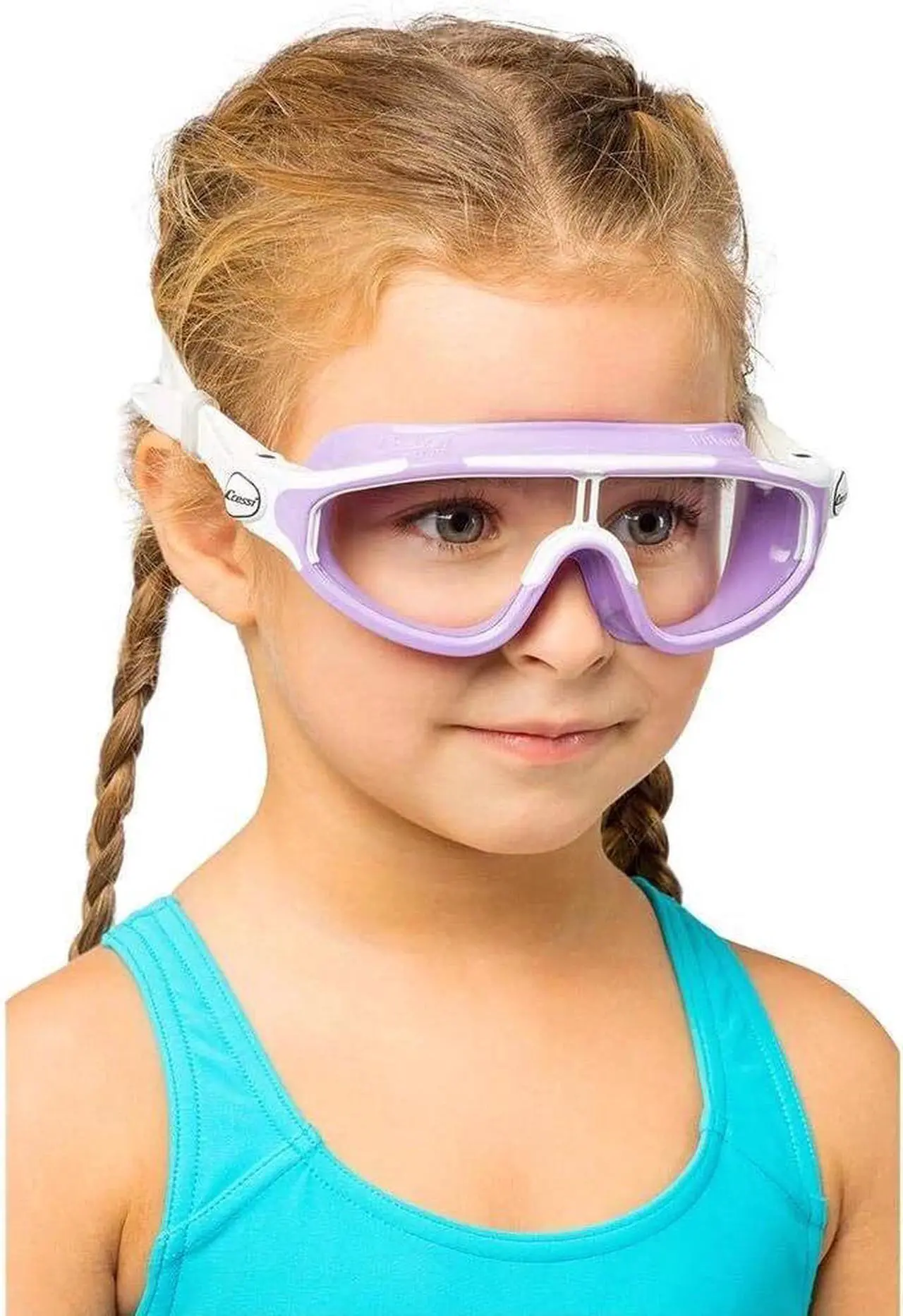 Alt view image 3 of 5 - Cressi Kids Wide View Baloo Swimming Goggles, Age 2-7 years, Lilac/White
