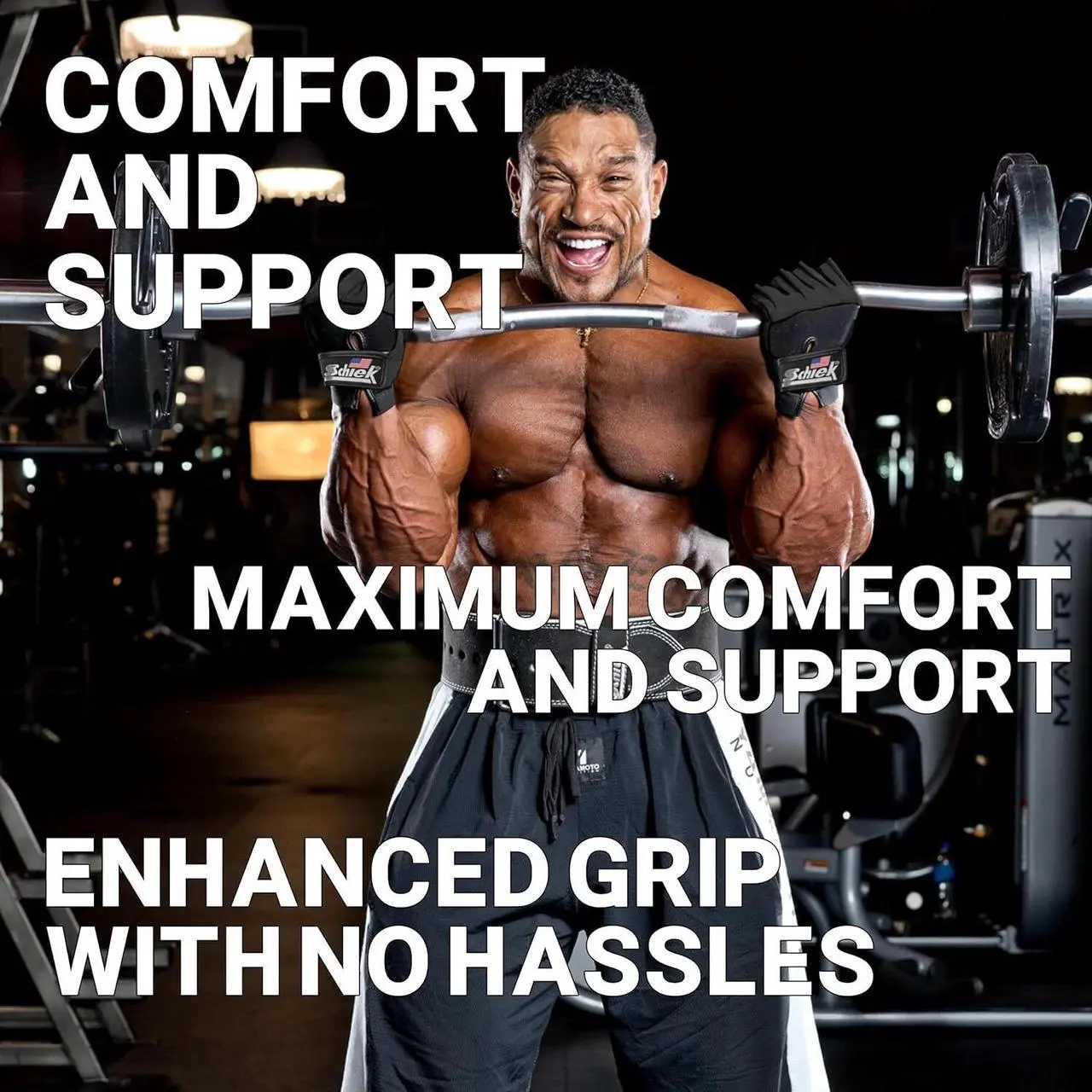 Alt view image 6 of 7 - Schiek Sports 715 Premium Lifting Gloves, Exercise Equipment, Black, Size XLarge