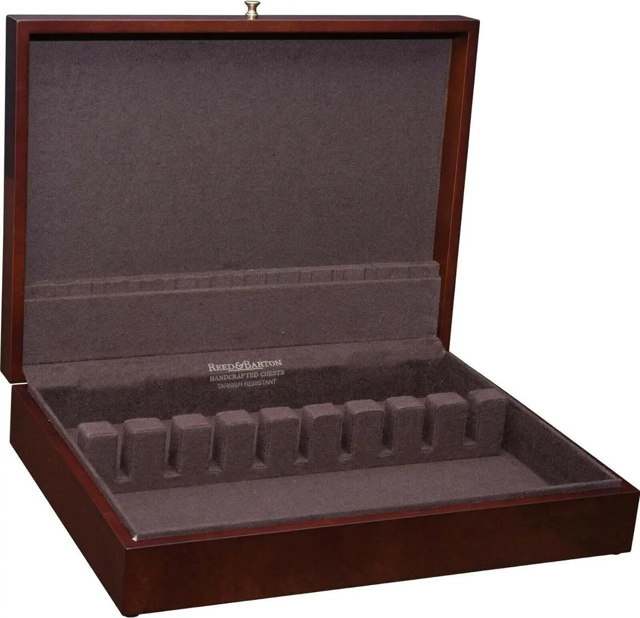 Alt view image 3 of 3 - Reed & Barton Eureka Mahogany Flatware Chest, Wood Veneer over MDF, Service for 12