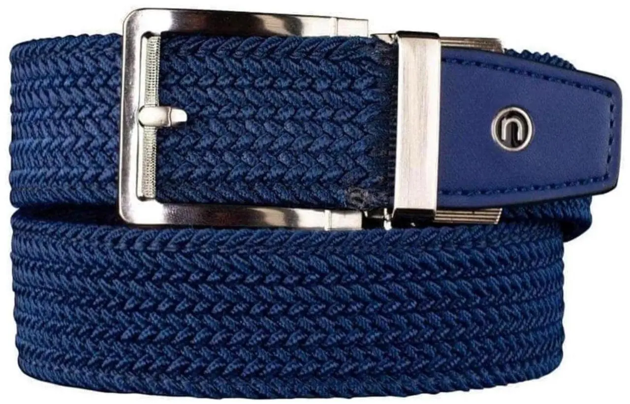Main image of Nexbelt Men's Braided 1.38-Inch Strap Golf Belt with Ratchet Technology, Navy