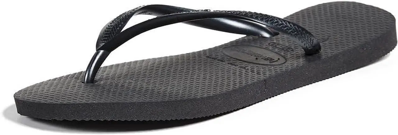 Alt view image 4 of 5 - Havaianas Unisex Comfortable Slim Rubber Flip Flop, Black, Size 39/40